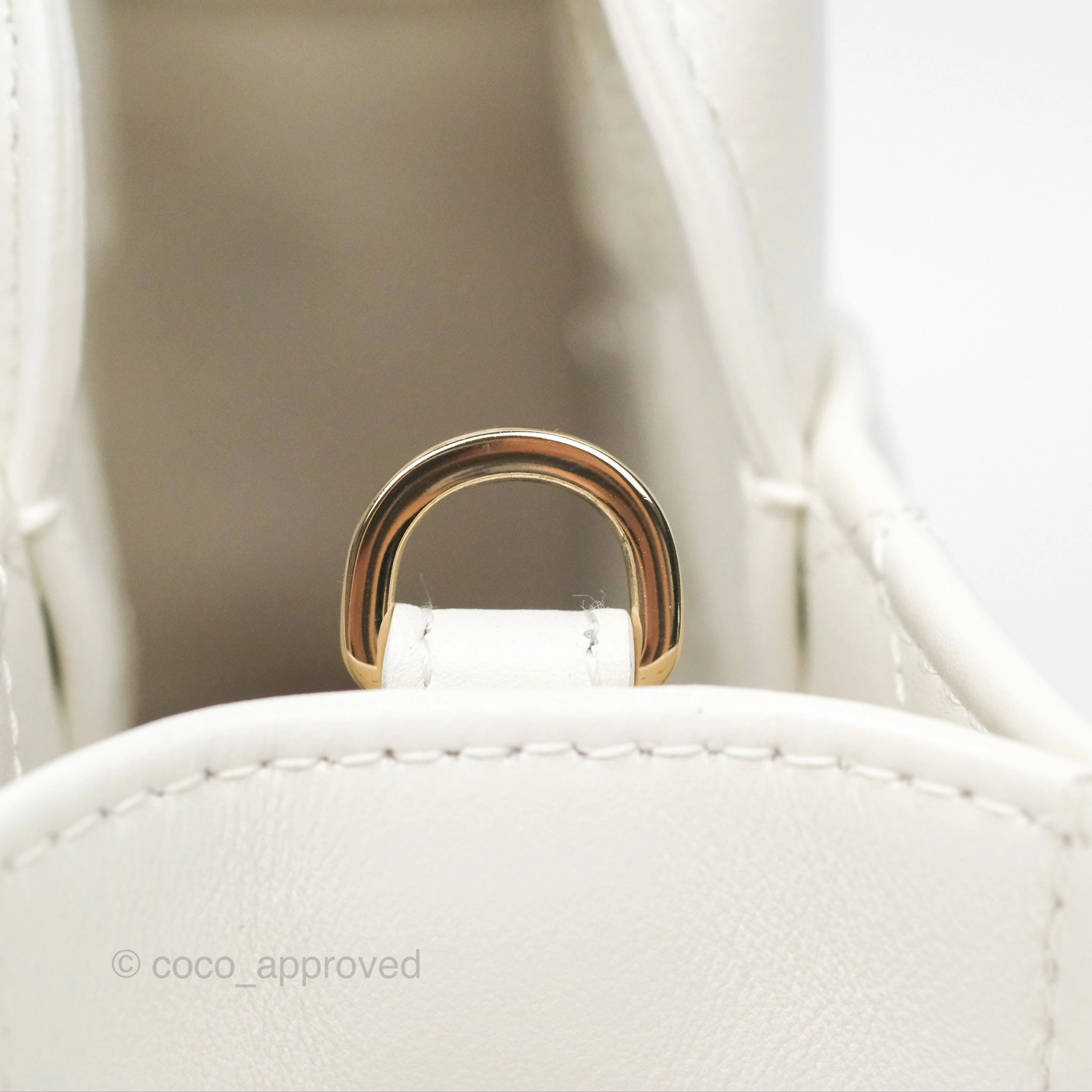 Christian Dior Mini Dior Book Tote Latte Macrocannage Calfskin Gold Hardware