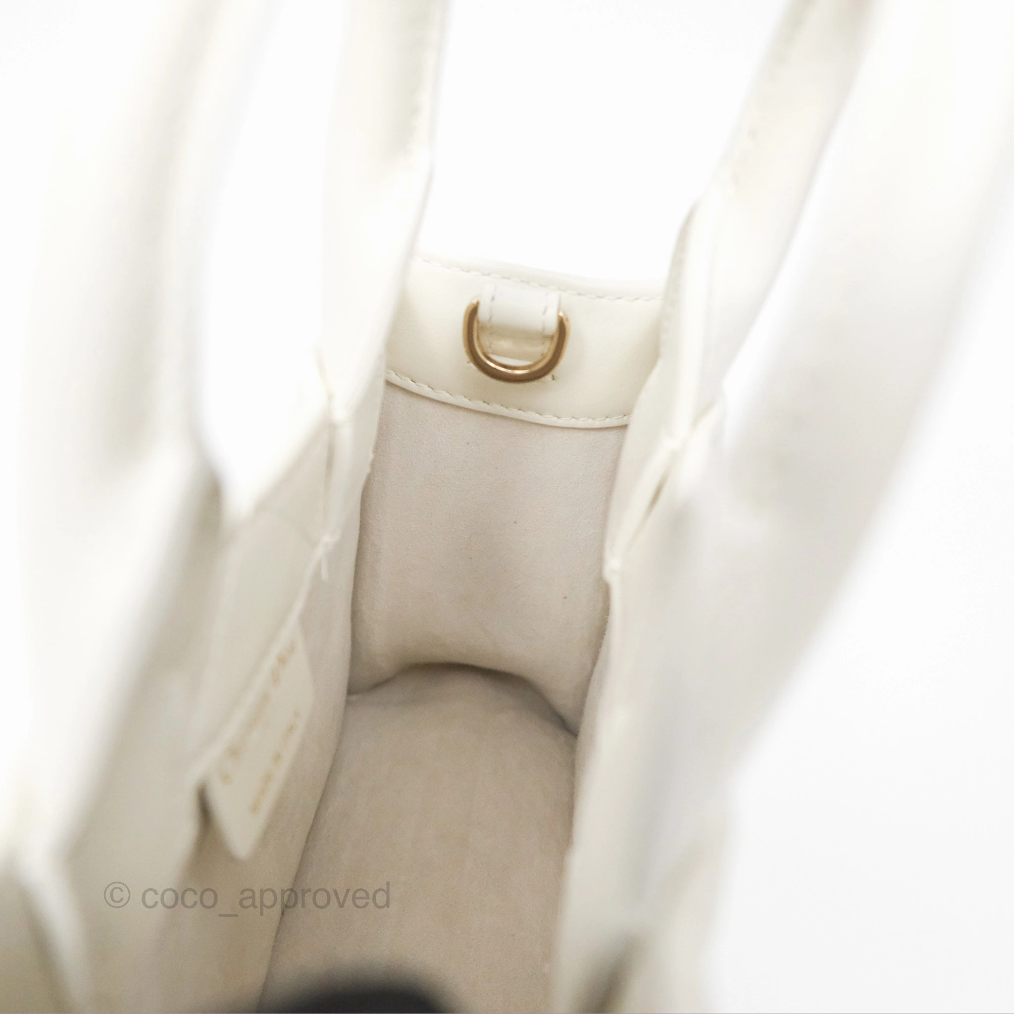 Christian Dior Mini Dior Book Tote Latte Macrocannage Calfskin Gold Hardware