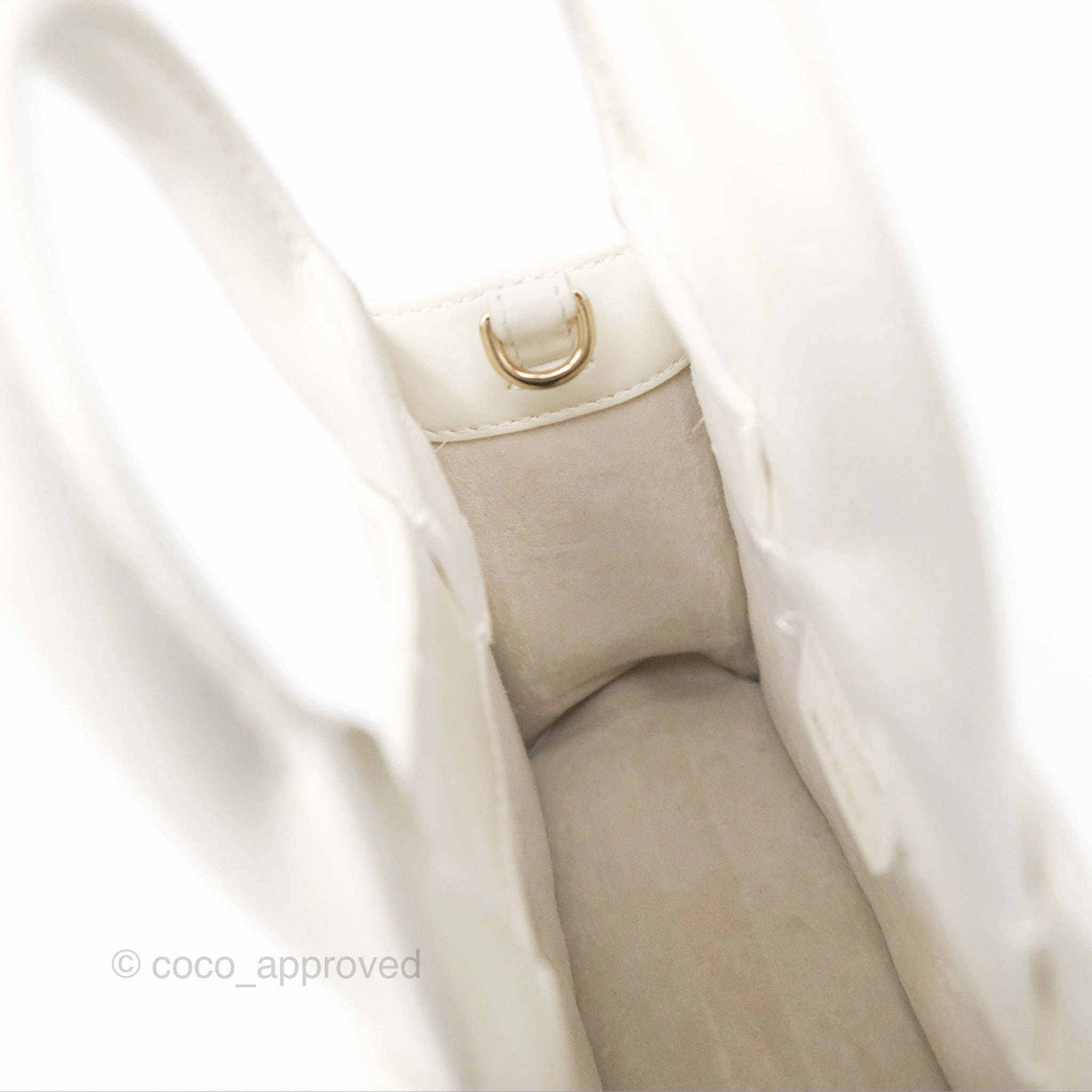 Christian Dior Mini Dior Book Tote Latte Macrocannage Calfskin Gold Hardware