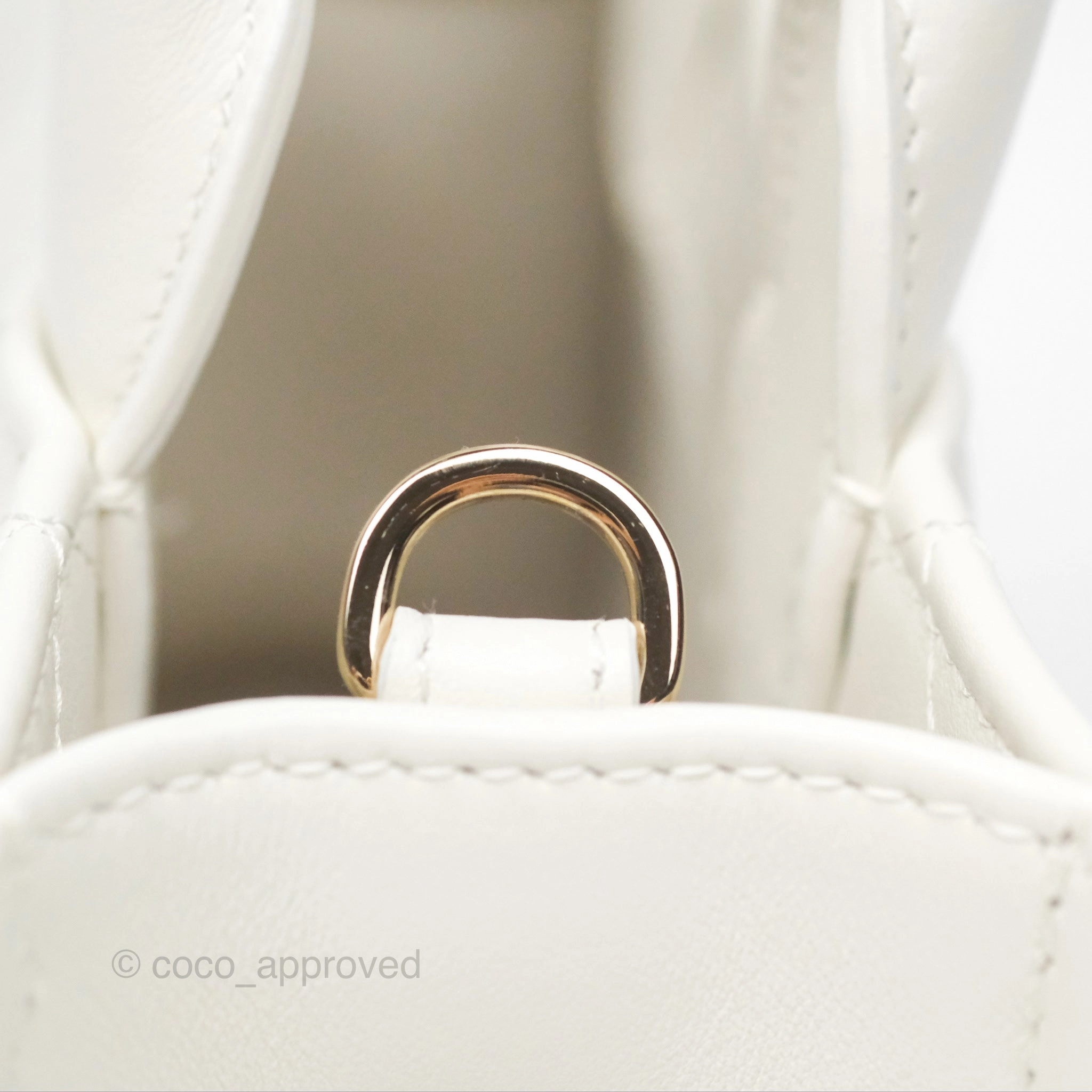 Christian Dior Mini Dior Book Tote Latte Macrocannage Calfskin Gold Hardware