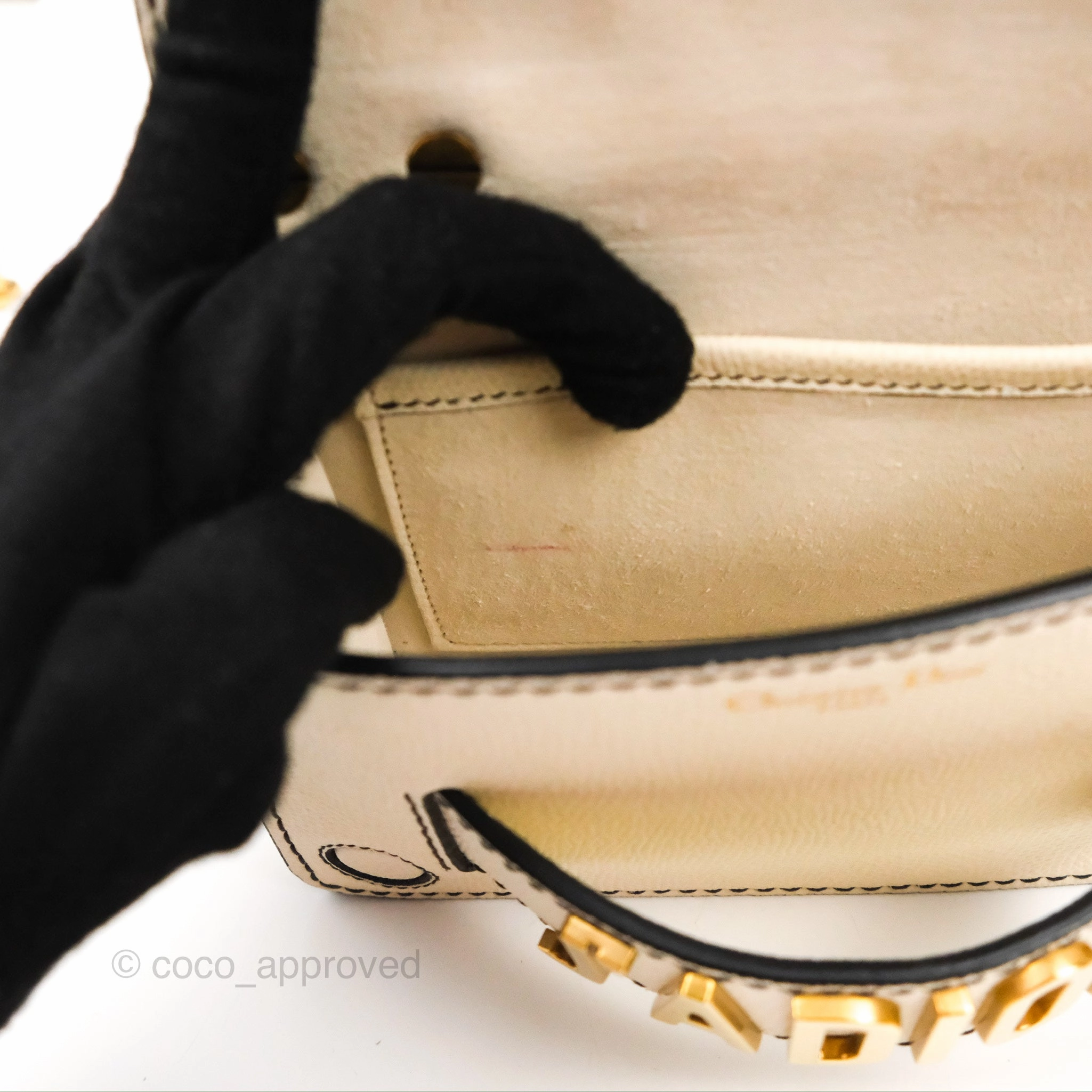 Christian Dior Mini J'Adior Chain Flap Bag White Grained Calfskin