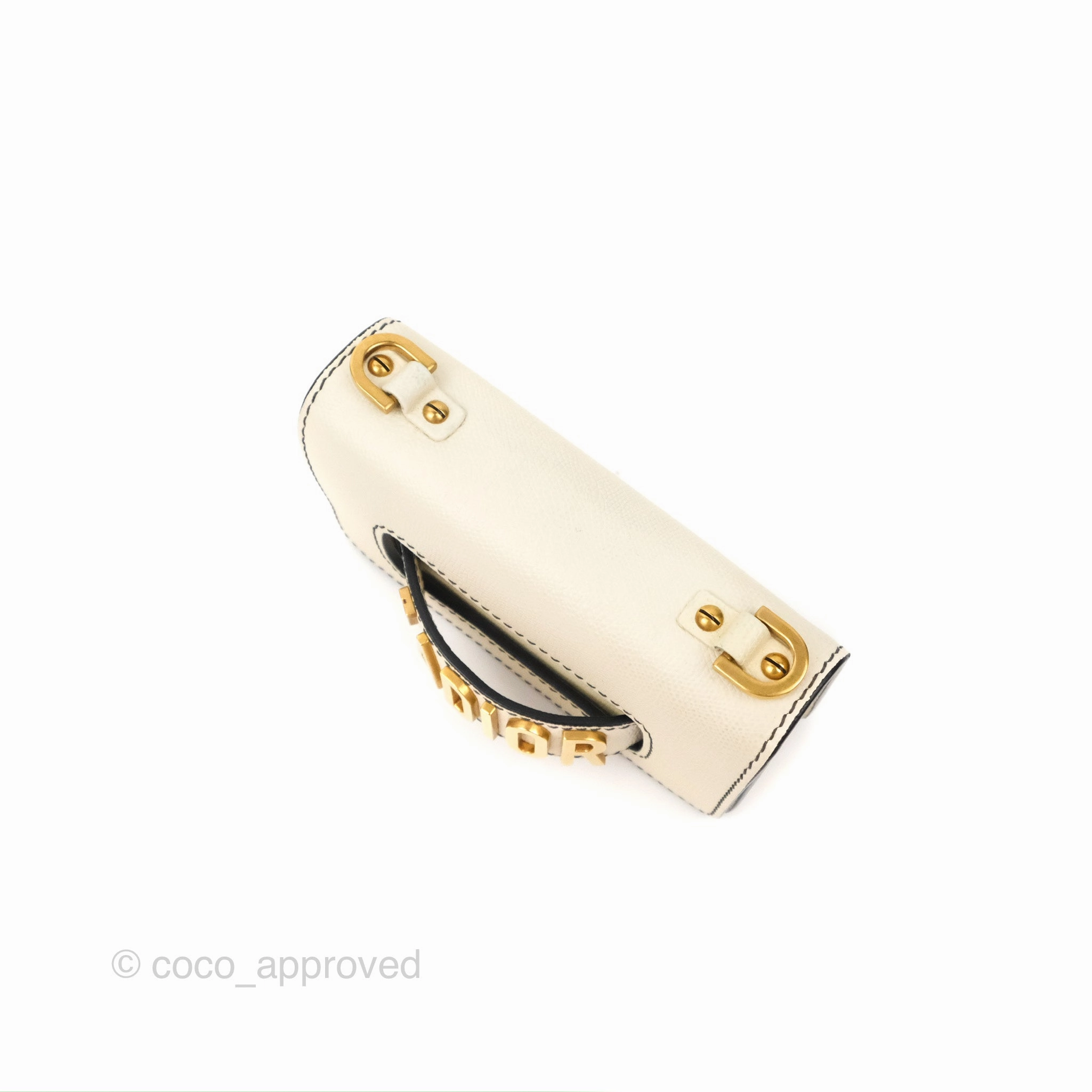 Christian Dior Mini J'Adior Chain Flap Bag White Grained Calfskin