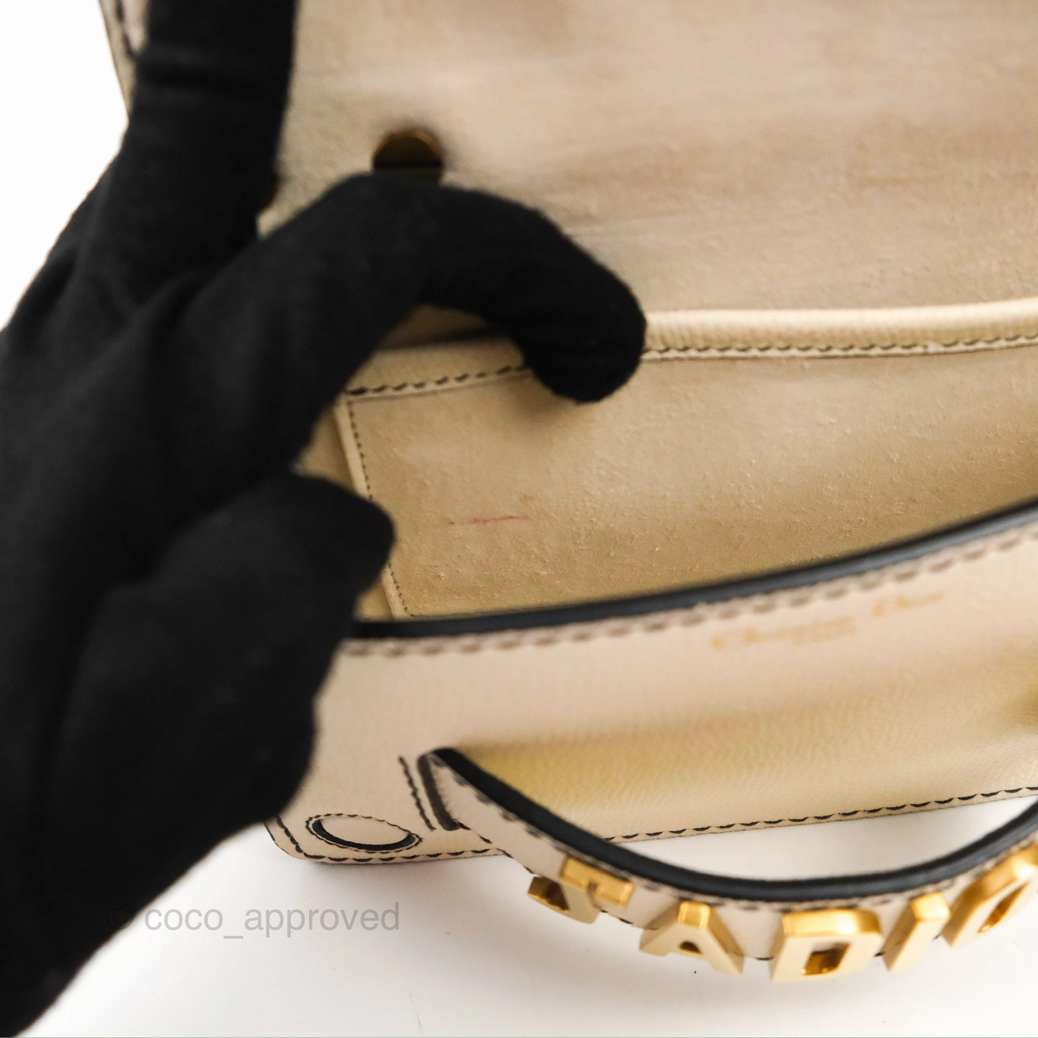 Christian Dior Mini J'Adior Chain Flap Bag White Grained Calfskin
