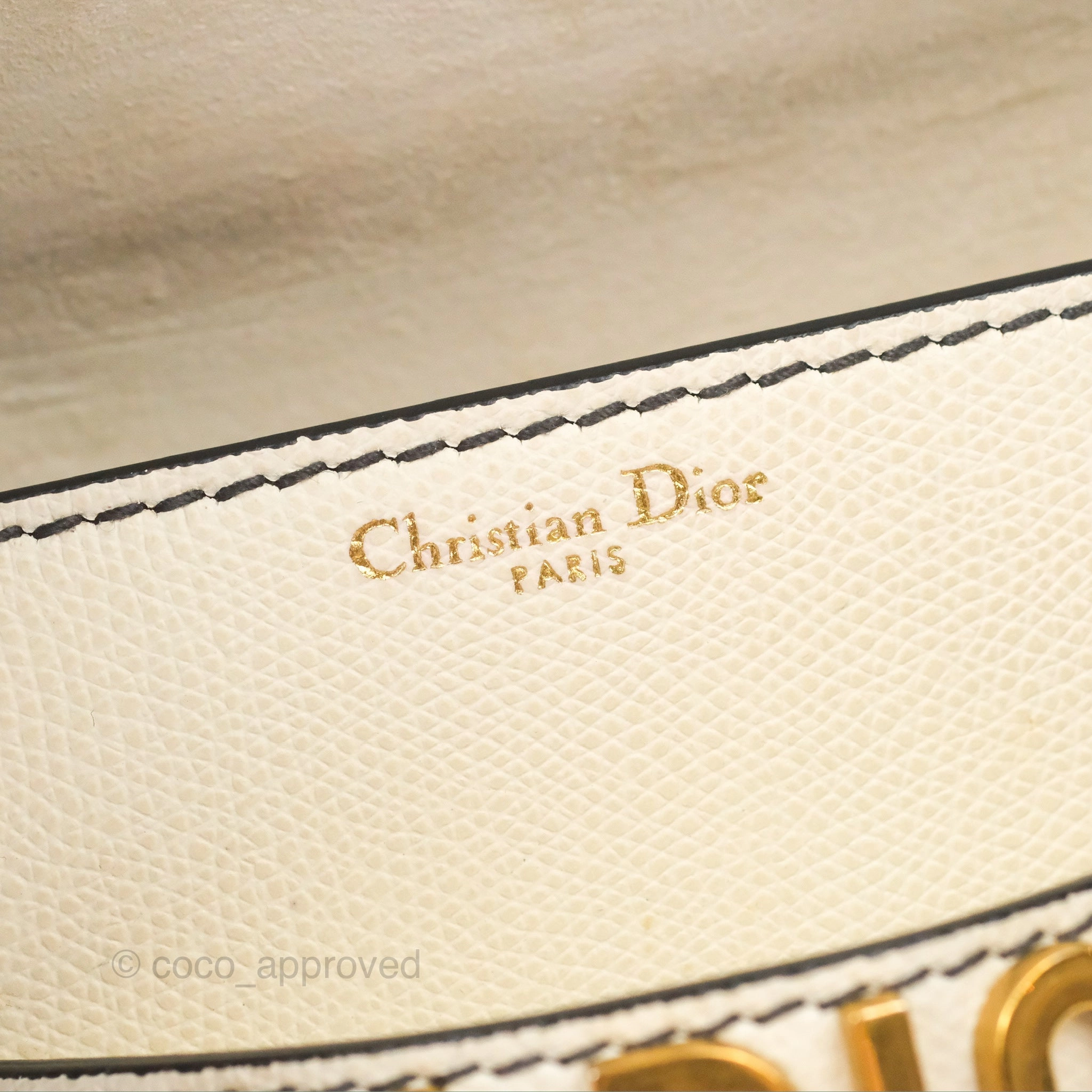 Christian Dior Mini J'Adior Chain Flap Bag White Grained Calfskin