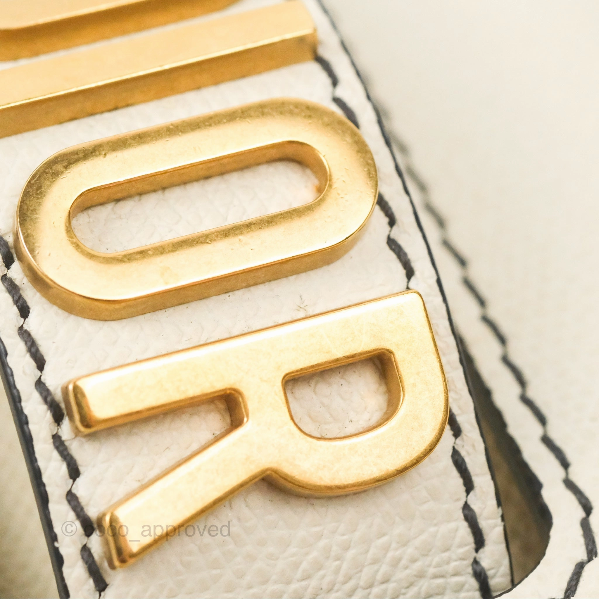 Christian Dior Mini J'Adior Chain Flap Bag White Grained Calfskin