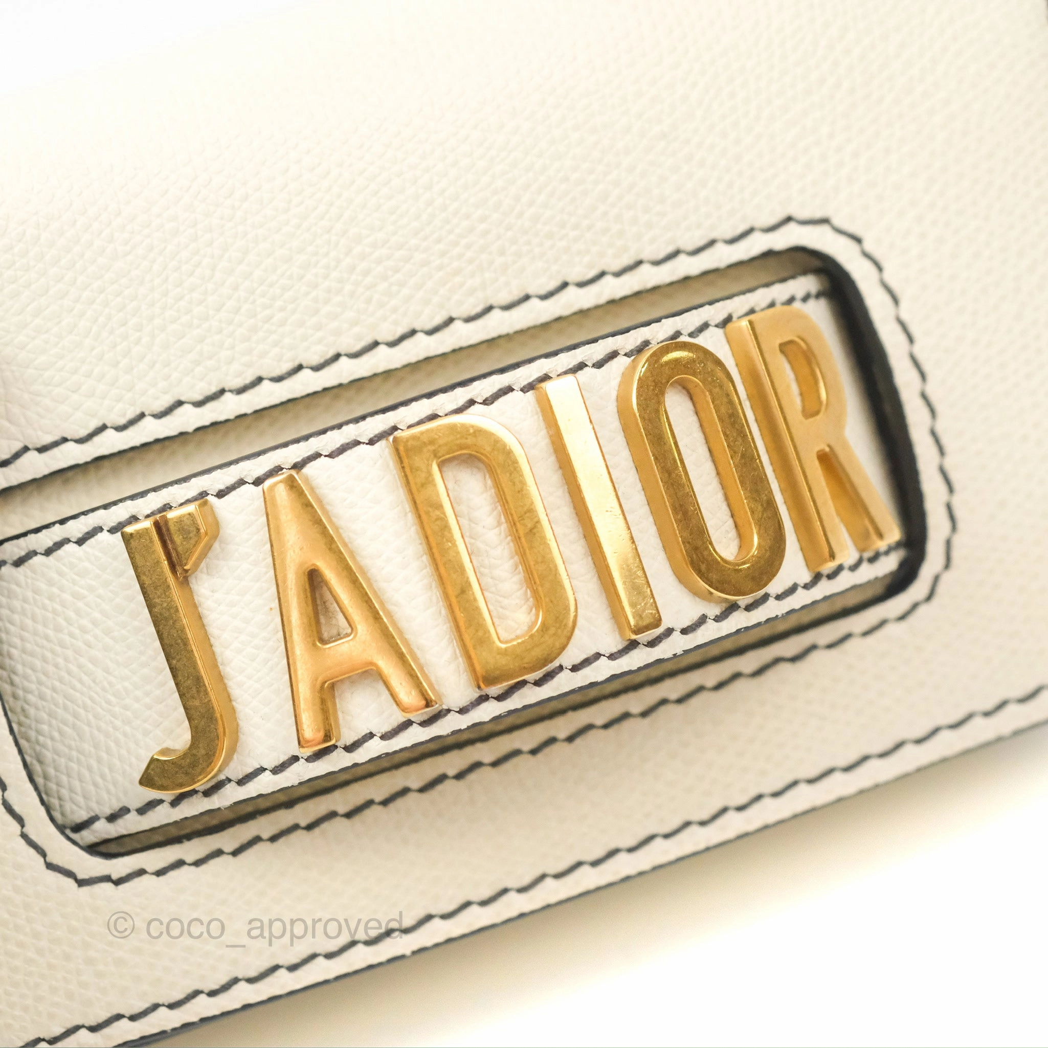 Christian Dior Mini J'Adior Chain Flap Bag White Grained Calfskin
