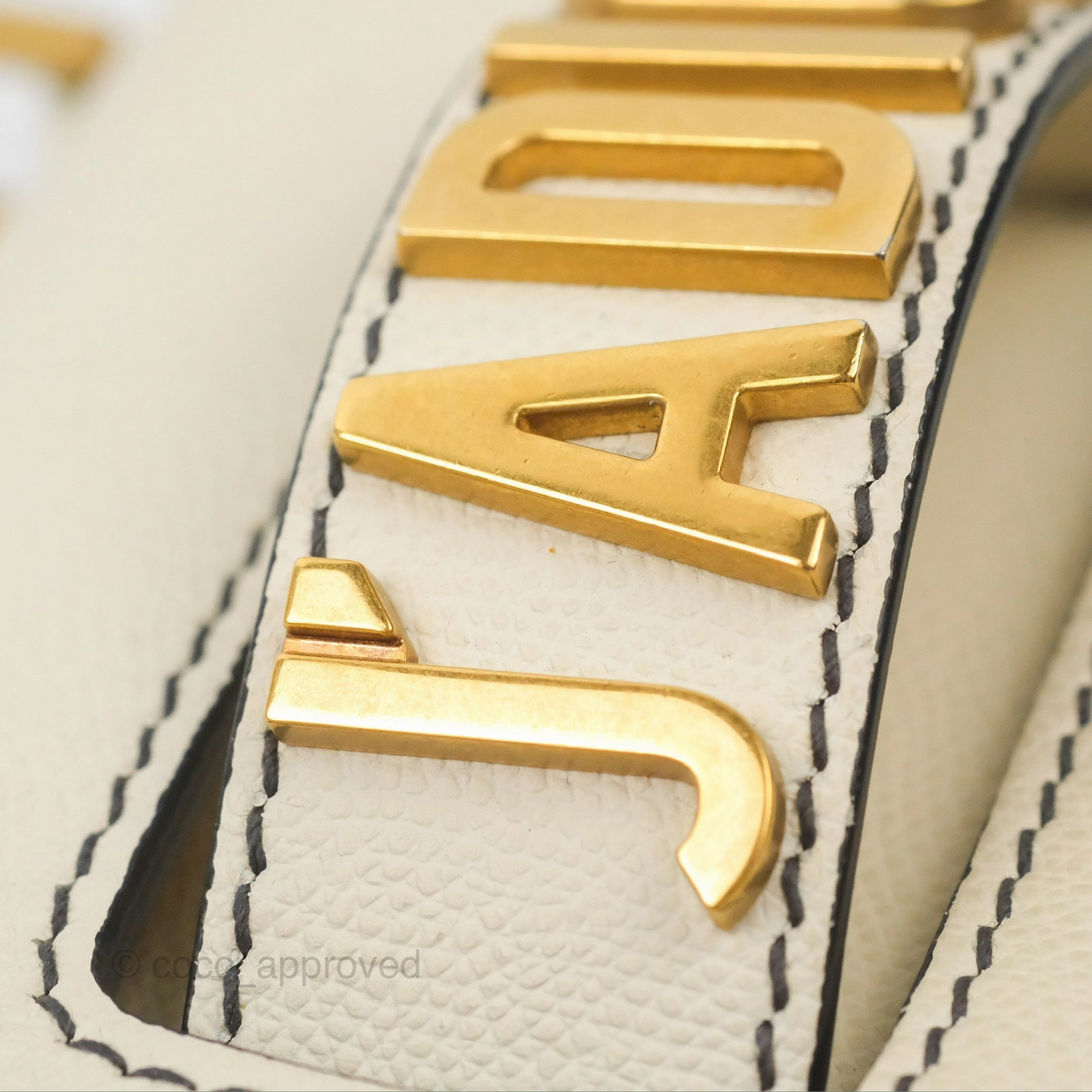 Christian Dior Mini J'Adior Chain Flap Bag White Grained Calfskin