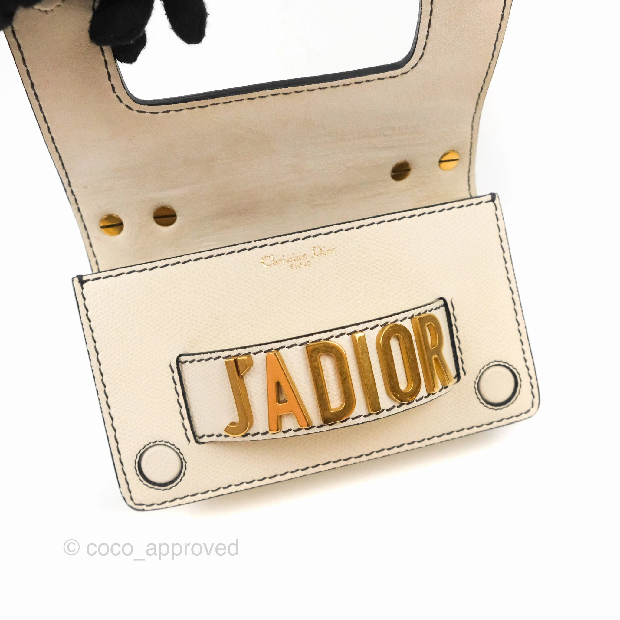 Christian Dior Mini J'Adior Chain Flap Bag White Grained Calfskin