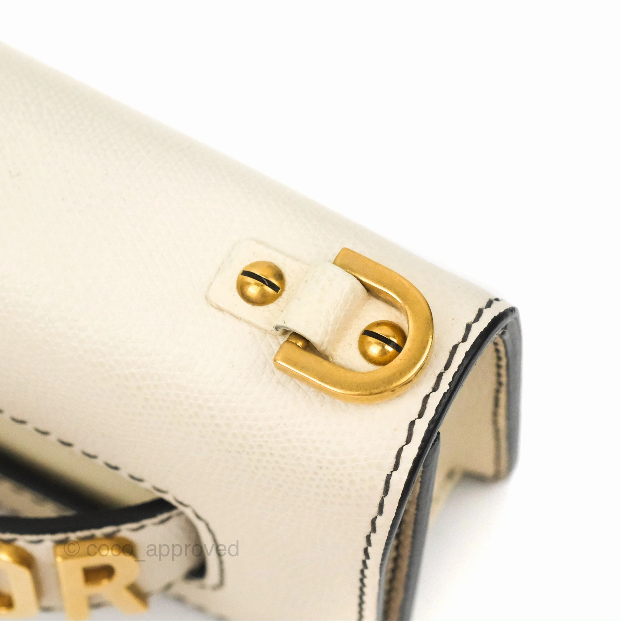 Christian Dior Mini J'Adior Chain Flap Bag White Grained Calfskin