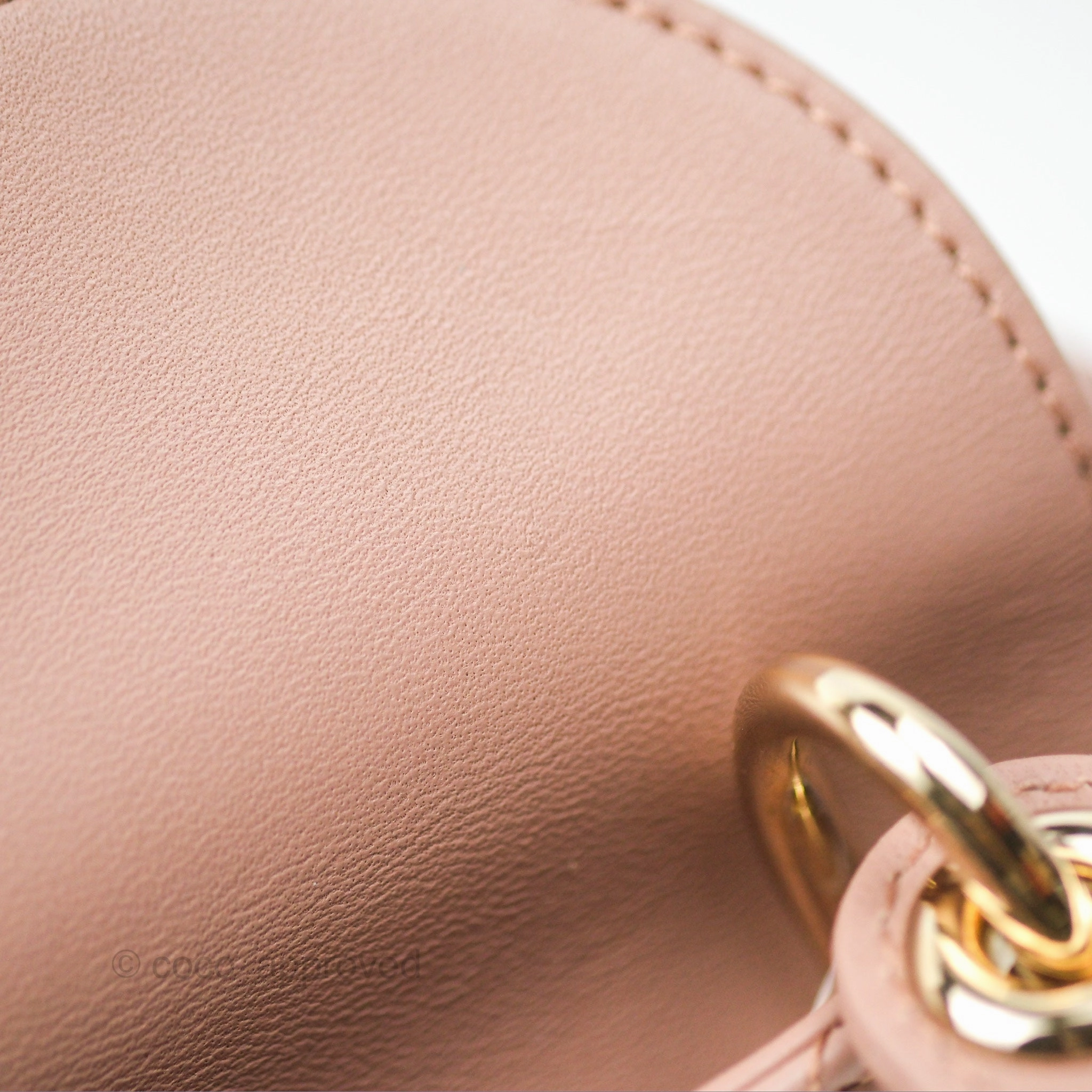 Christian Dior Mini Lady Dior Blush Cannage Lambskin Gold Hardware