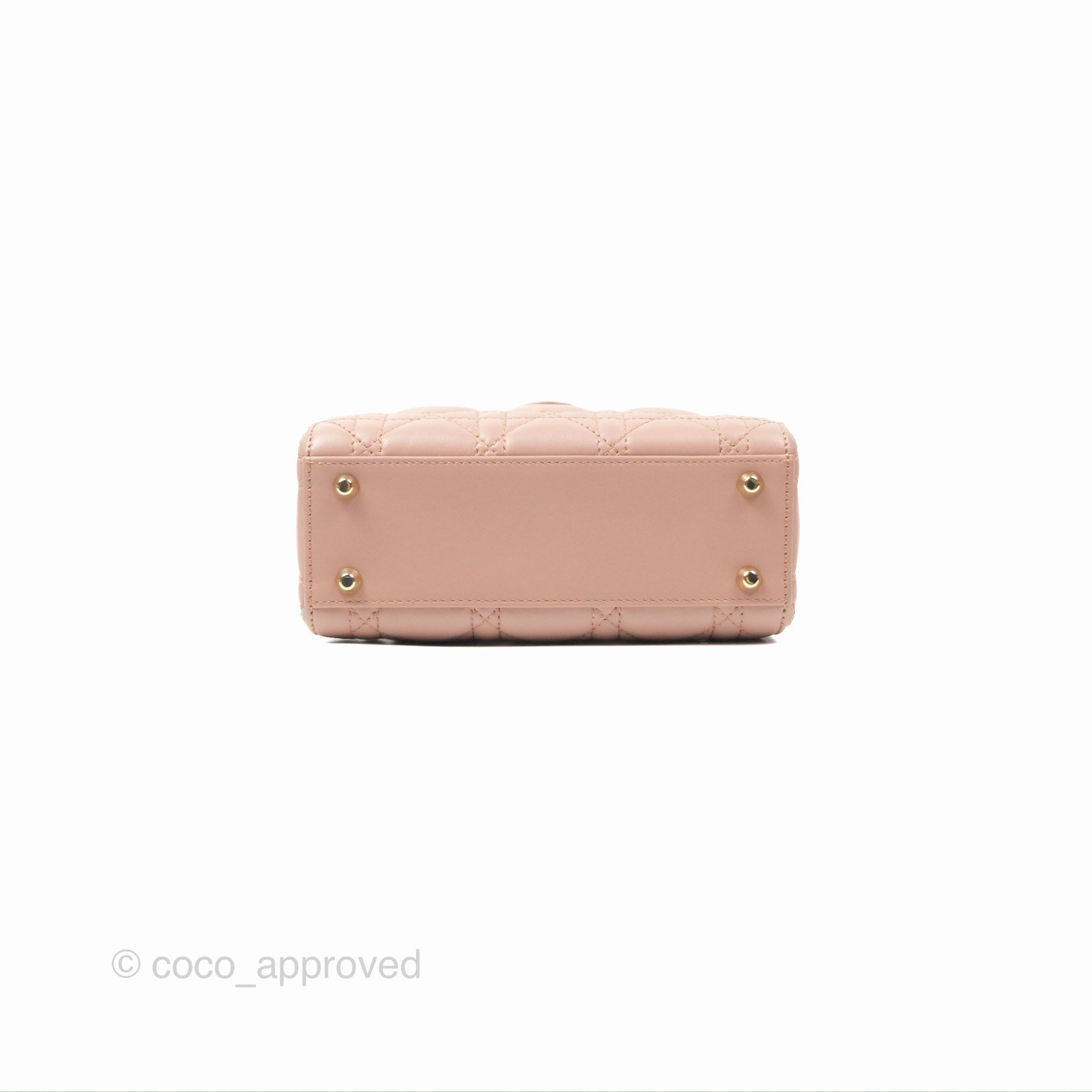 Christian Dior Mini Lady Dior Blush Cannage Lambskin Gold Hardware