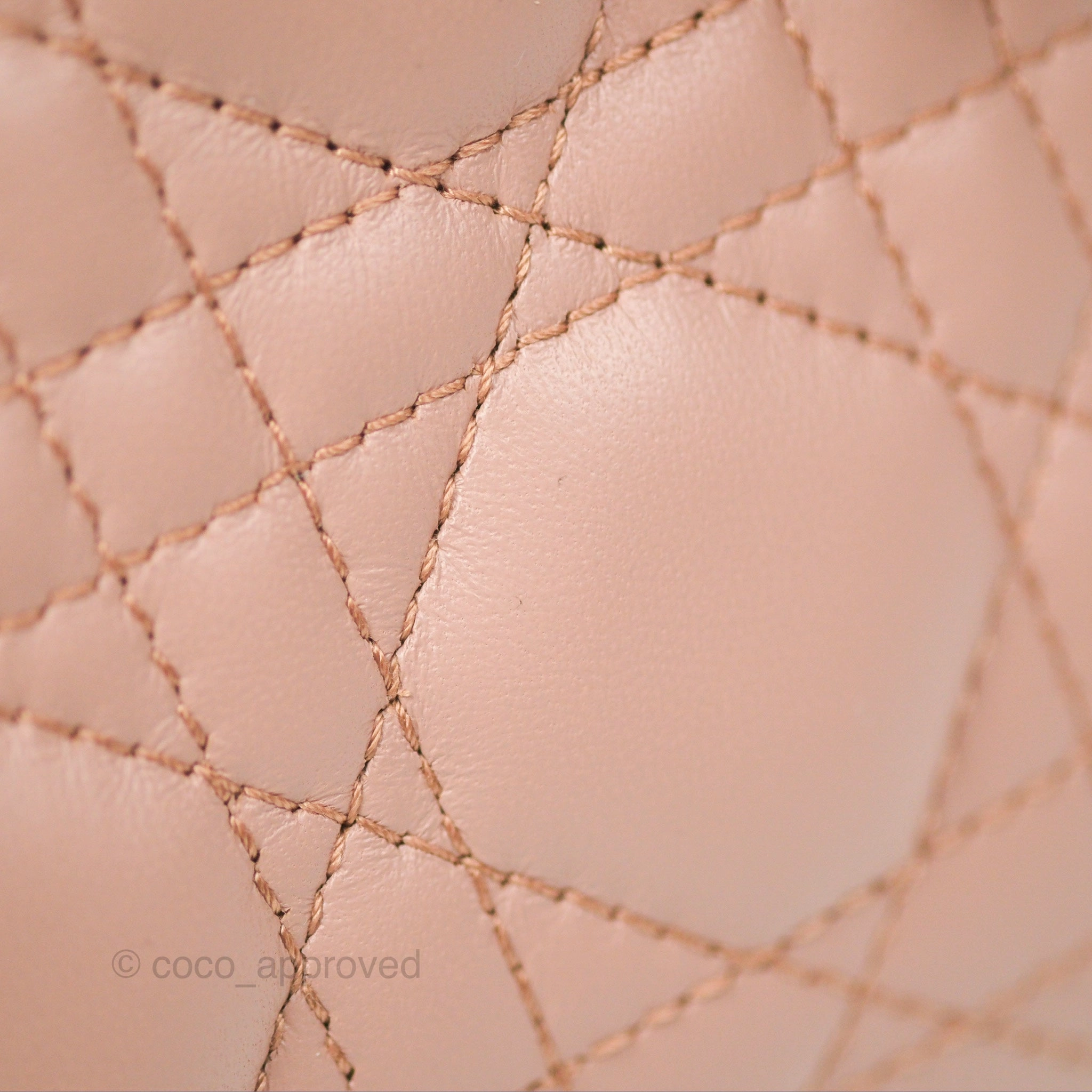 Christian Dior Mini Lady Dior Blush Cannage Lambskin Gold Hardware