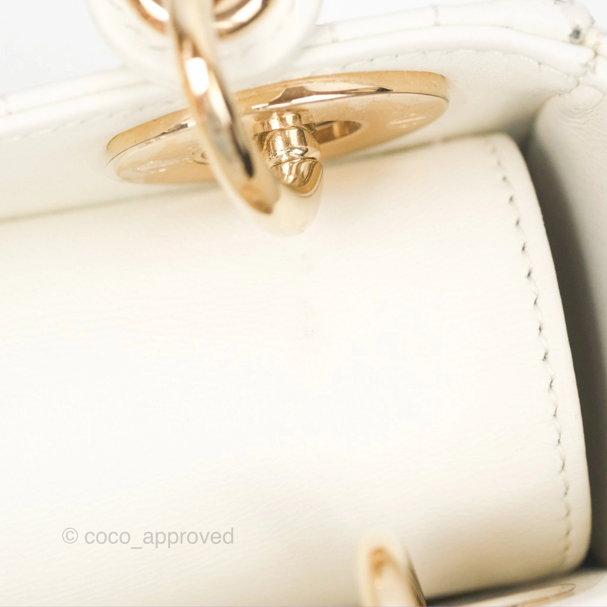 Christian Dior Mini Lady Dior Latte Cannage Lambskin Gold Hardware