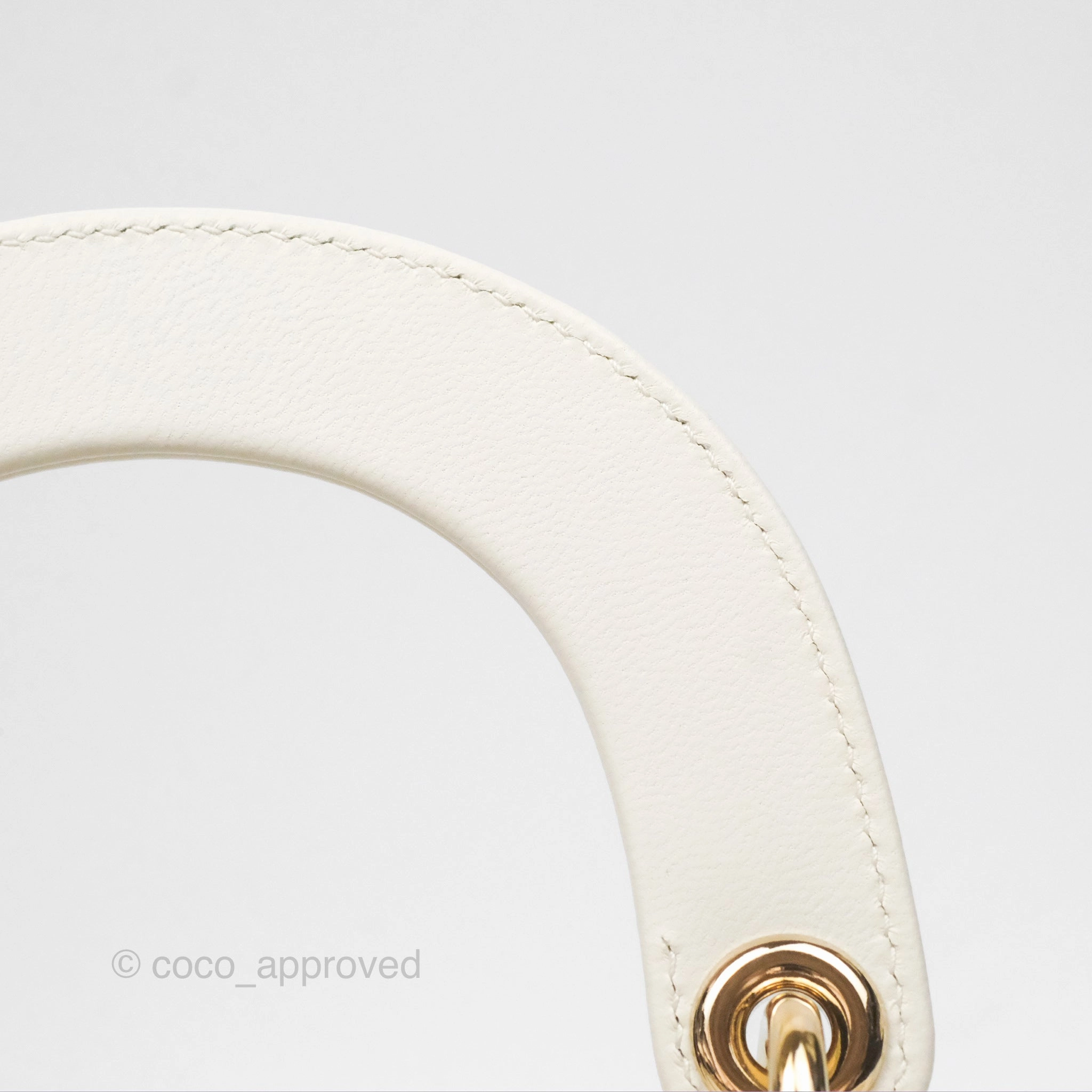 Christian Dior Mini Lady Dior Latte Cannage Lambskin Gold Hardware