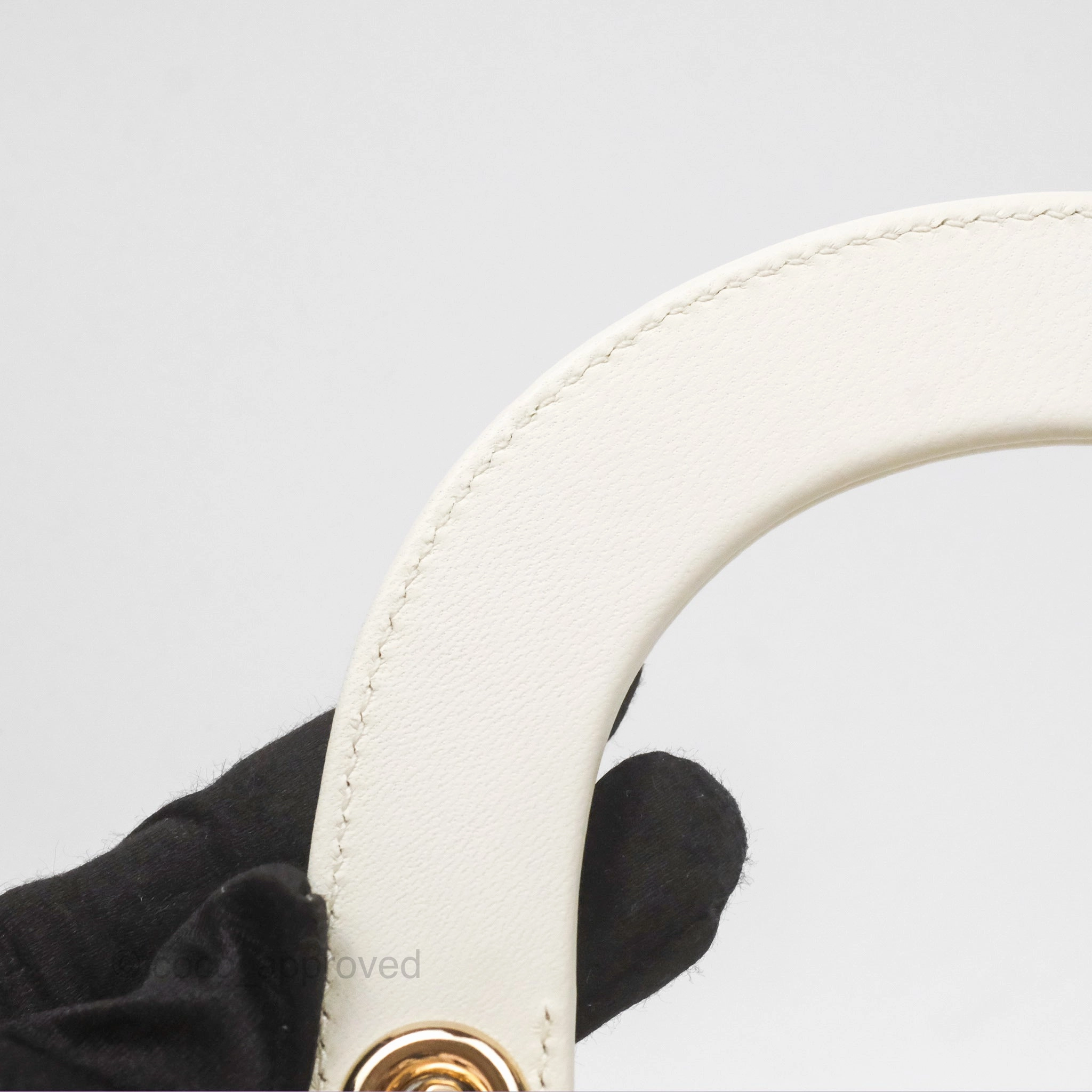 Christian Dior Mini Lady Dior Latte Cannage Lambskin Gold Hardware