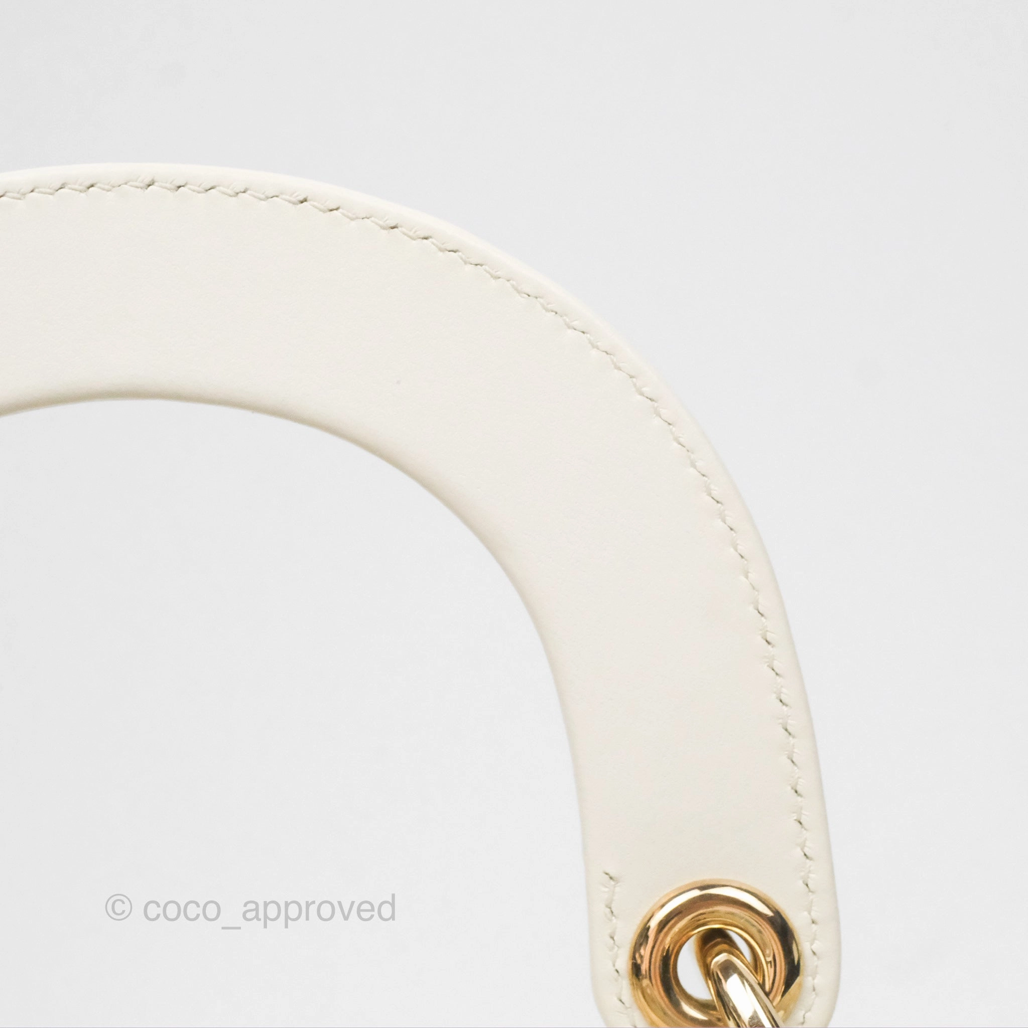 Christian Dior Mini Lady Dior Latte Cannage Lambskin Gold Hardware