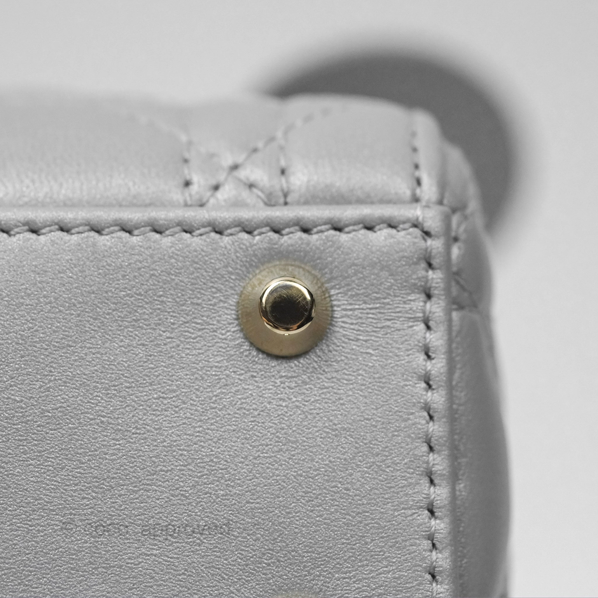 Christian Dior Mini Lady Dior Opaline Gray Pearlescent Cannage Lambskin