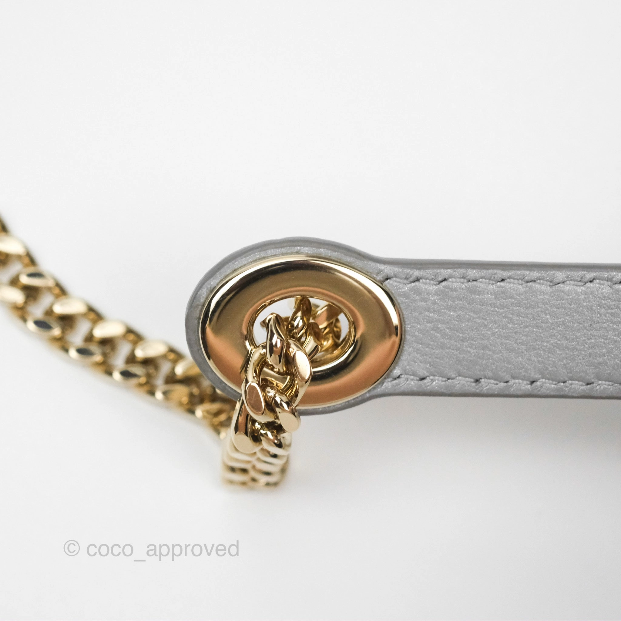 Christian Dior Mini Lady Dior Opaline Gray Pearlescent Cannage Lambskin