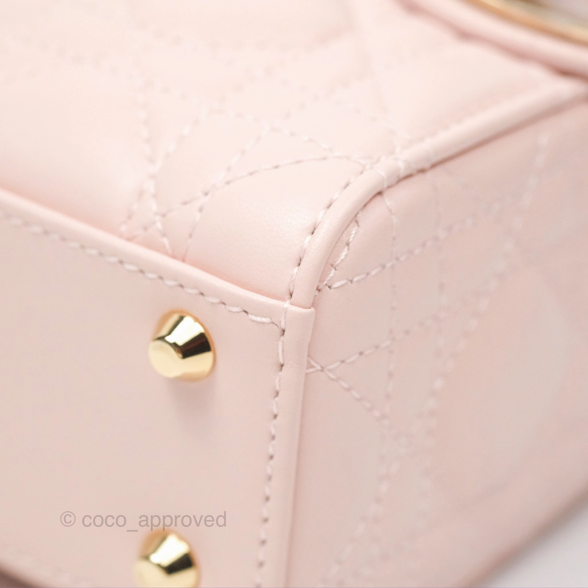 Christian Dior Mini Lady Dior Pink Lambskin Gold Hardware