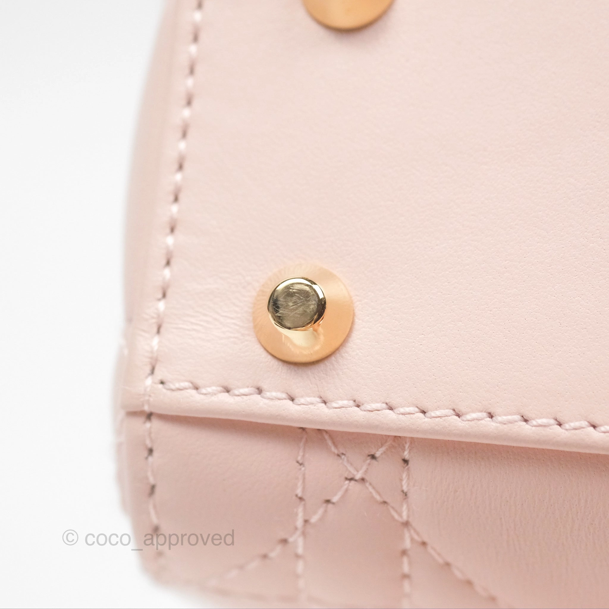 Christian Dior Mini Lady Dior Pink Lambskin Gold Hardware