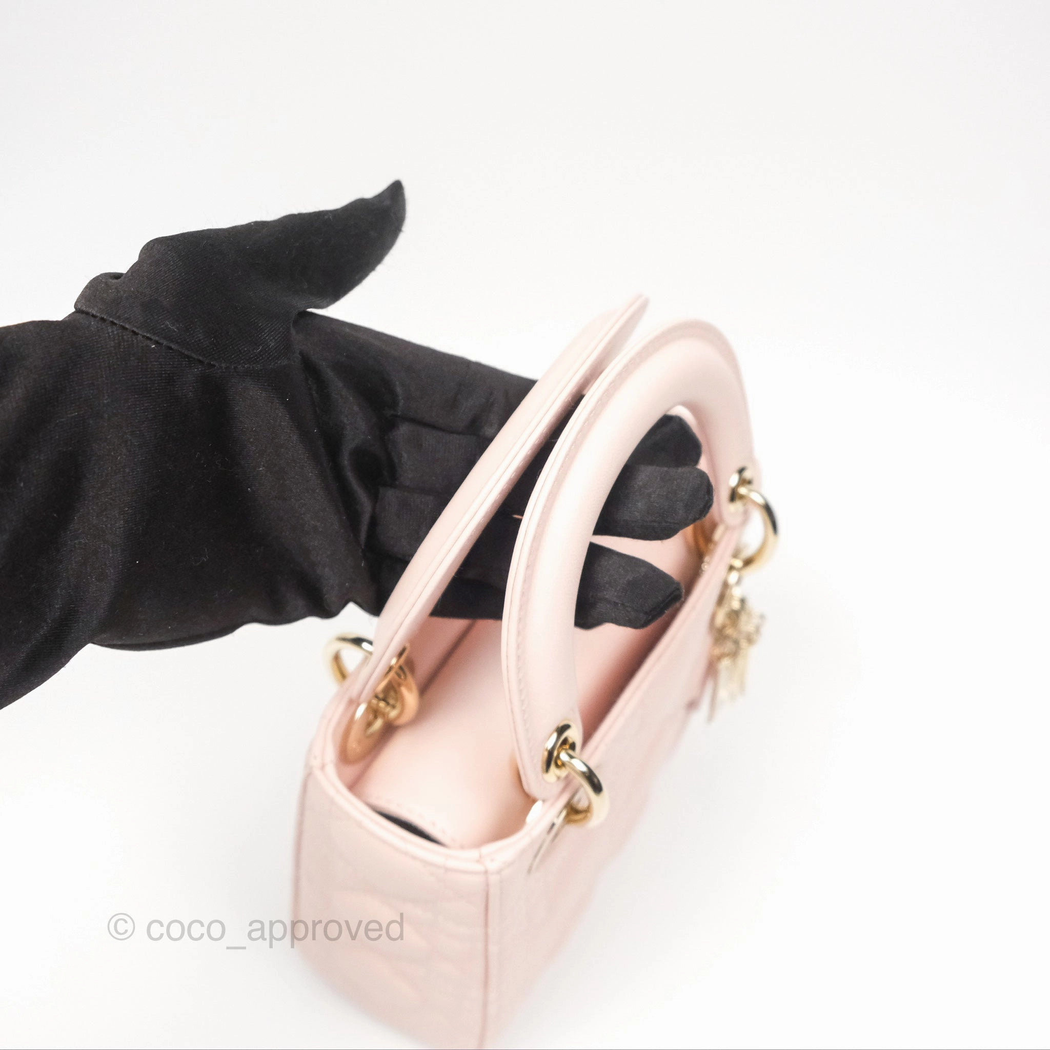 Christian Dior Mini Lady Dior Pink Lambskin Gold Hardware