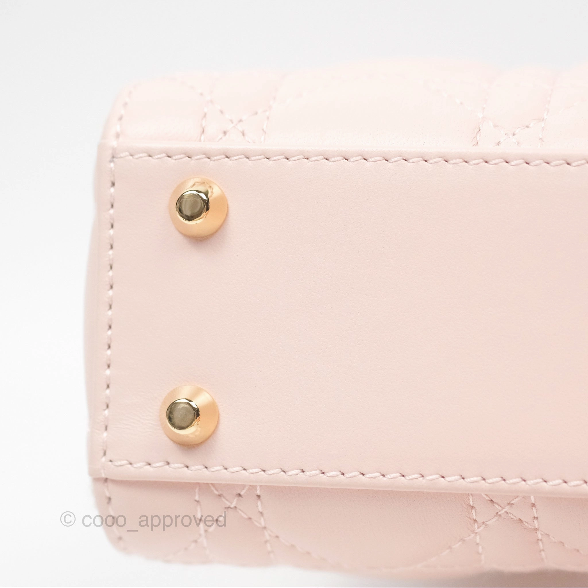 Christian Dior Mini Lady Dior Pink Lambskin Gold Hardware
