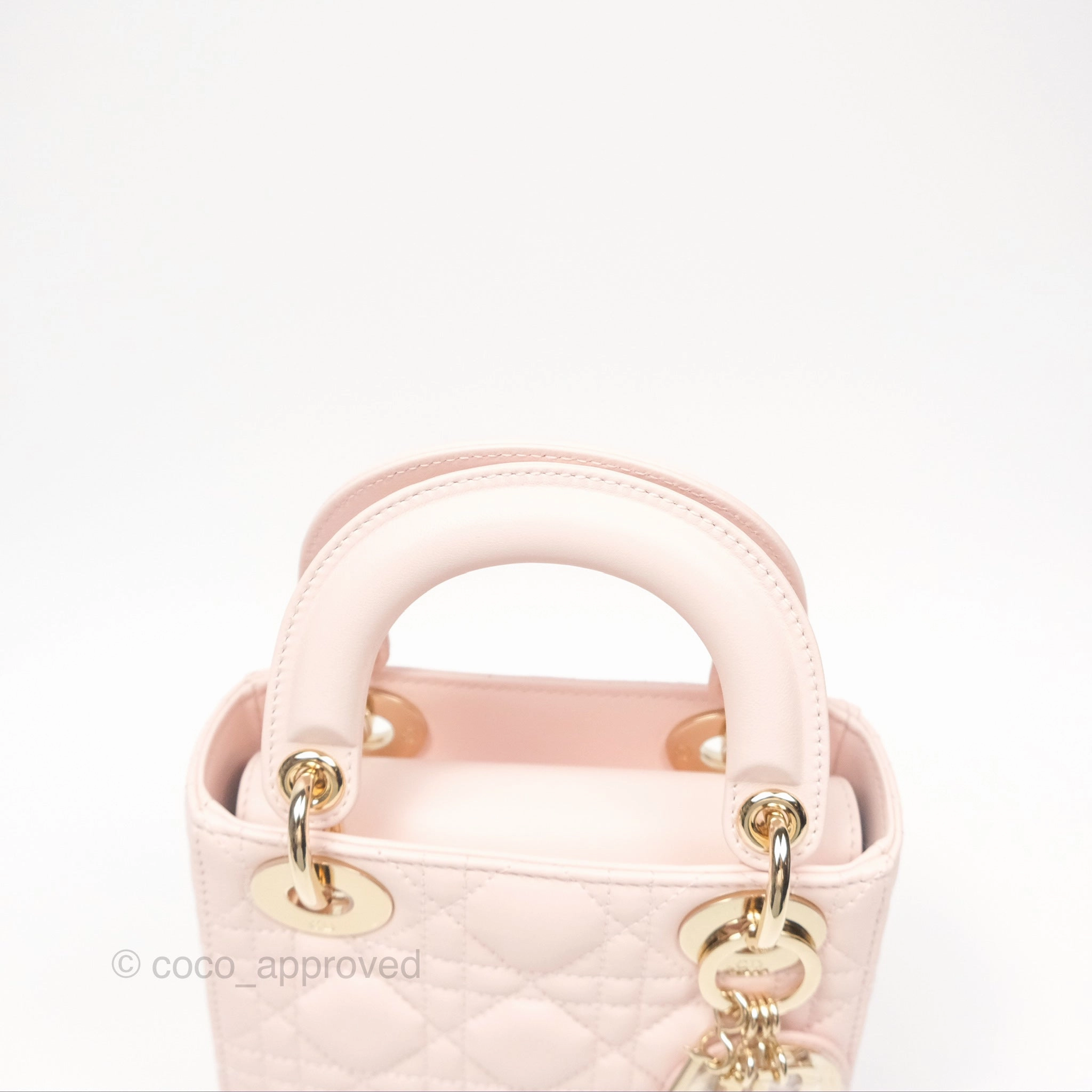 Christian Dior Mini Lady Dior Pink Lambskin Gold Hardware