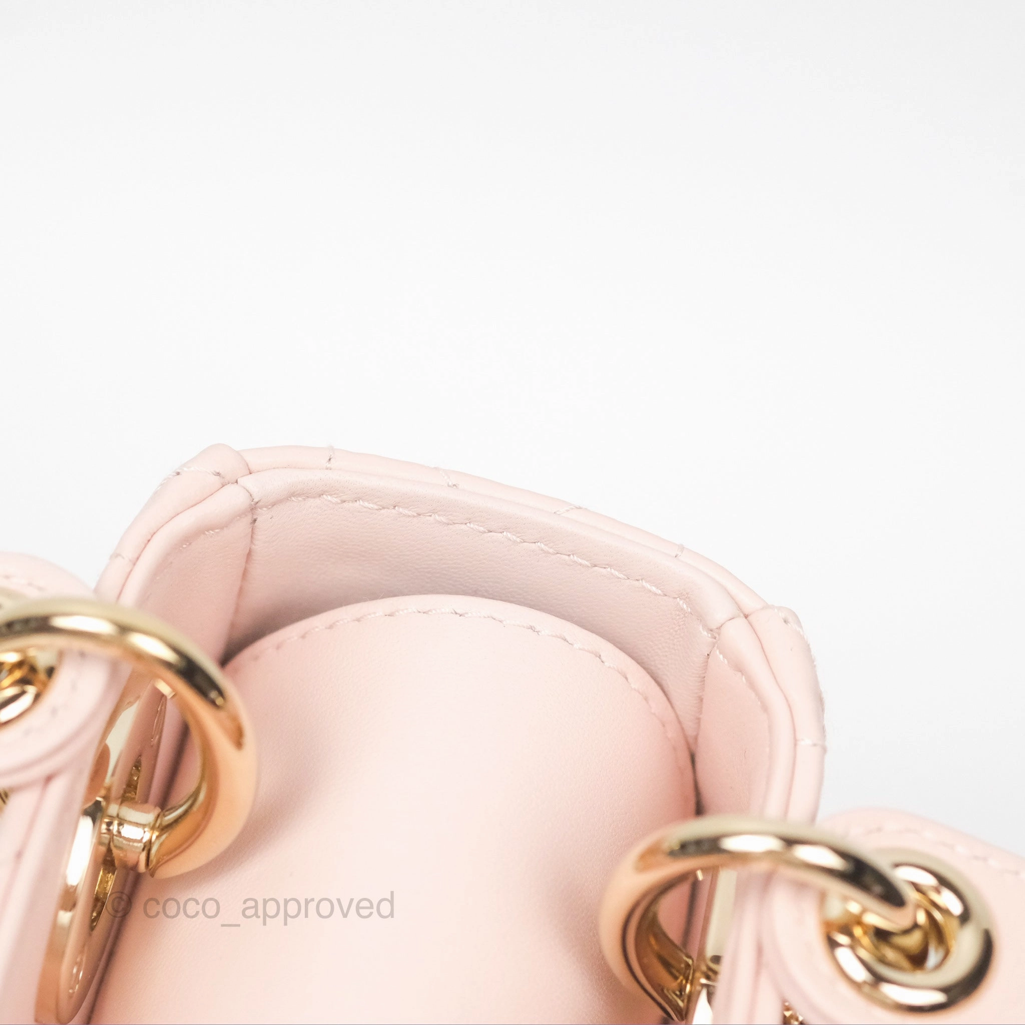 Christian Dior Mini Lady Dior Pink Lambskin Gold Hardware