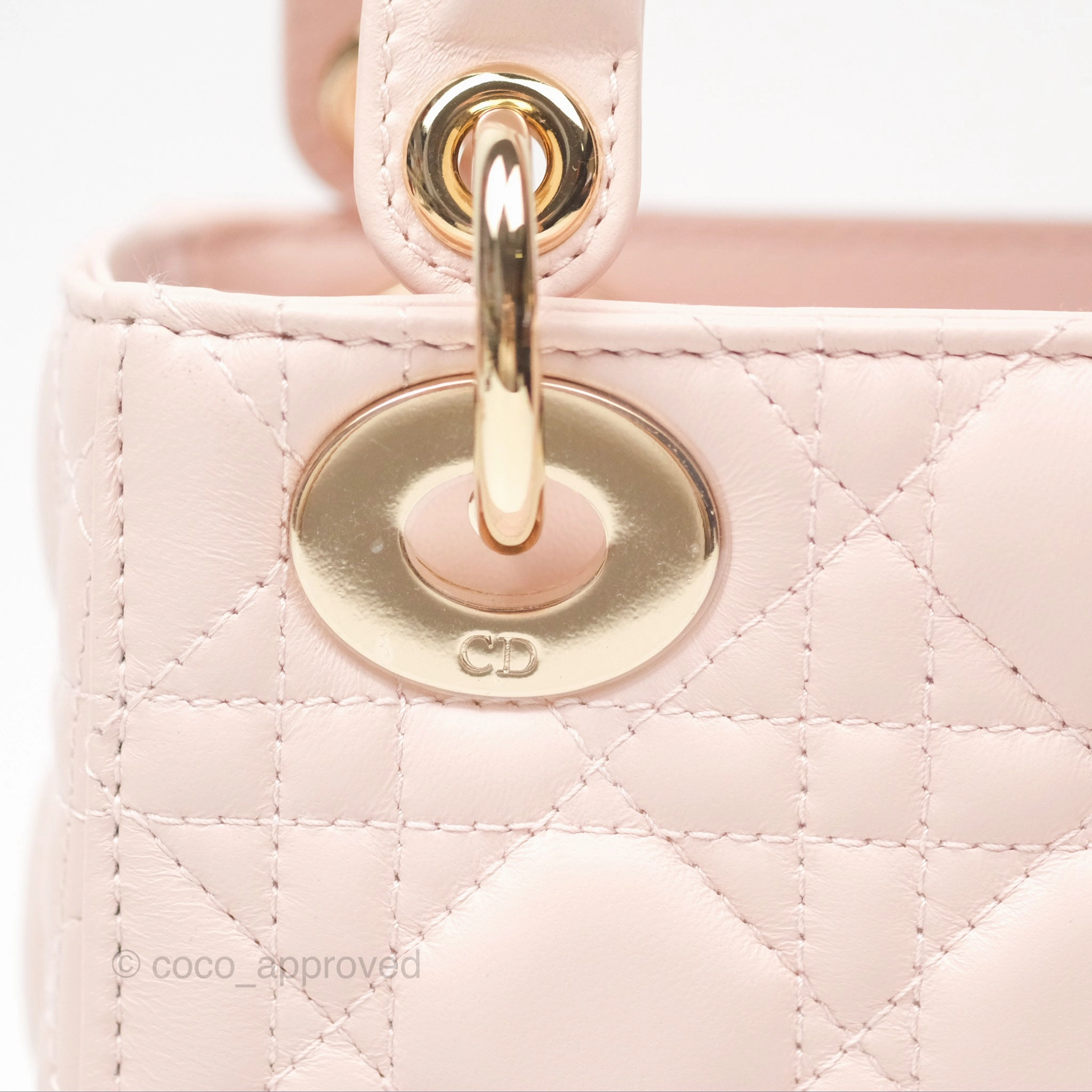 Christian Dior Mini Lady Dior Pink Lambskin Gold Hardware