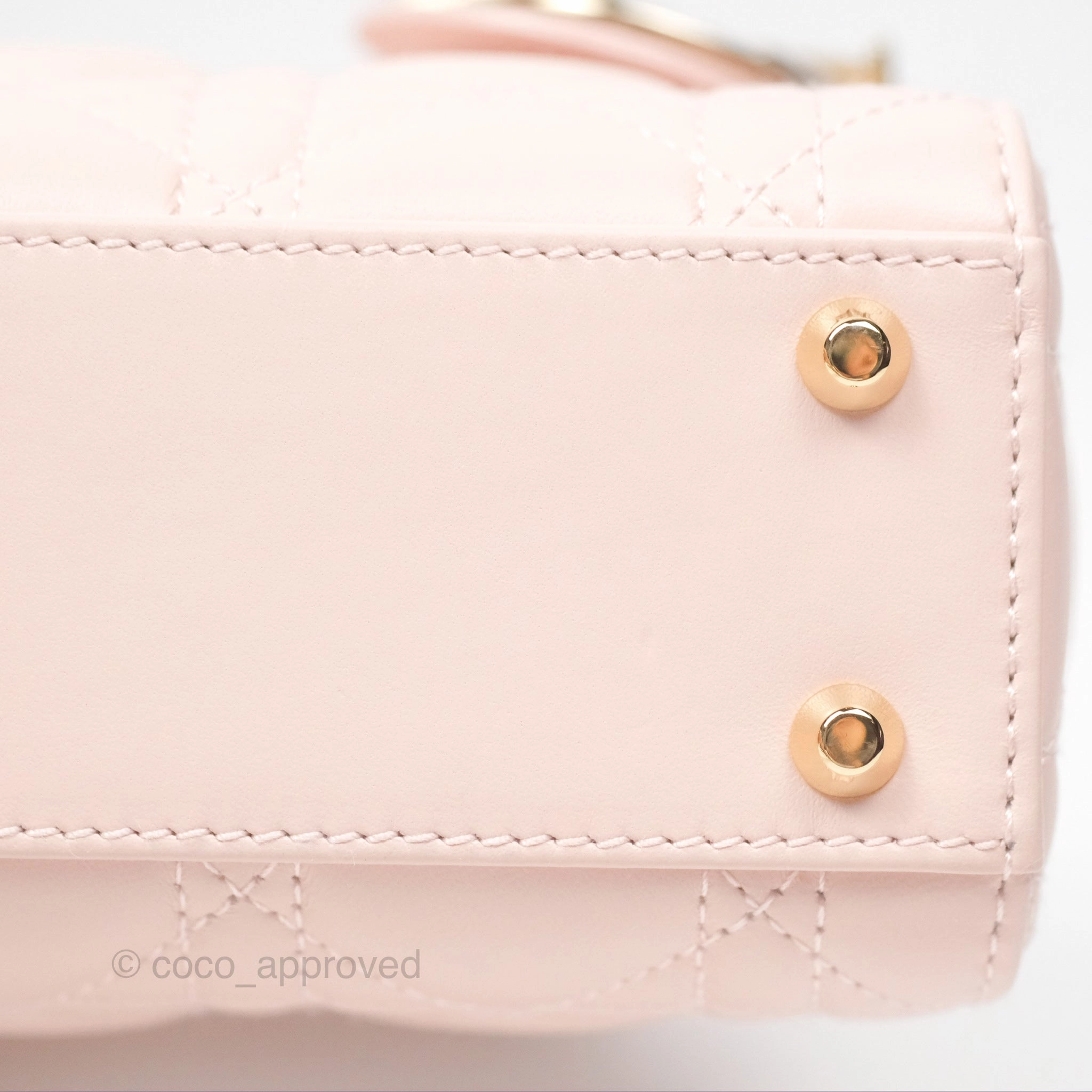 Christian Dior Mini Lady Dior Pink Lambskin Gold Hardware