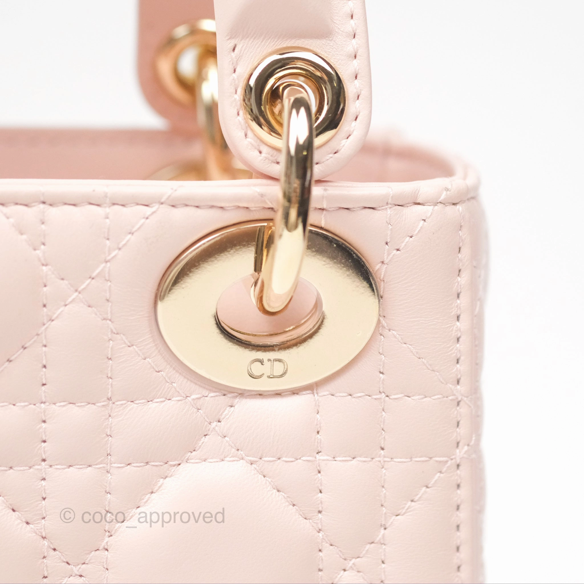 Christian Dior Mini Lady Dior Pink Lambskin Gold Hardware