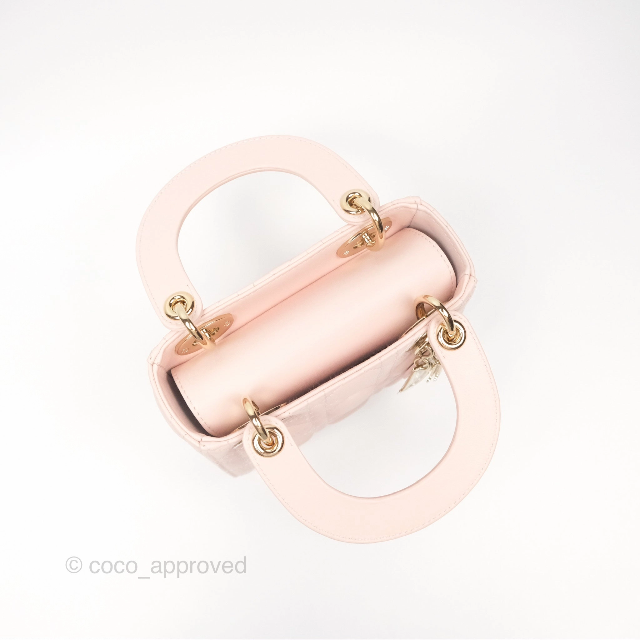 Christian Dior Mini Lady Dior Pink Lambskin Gold Hardware