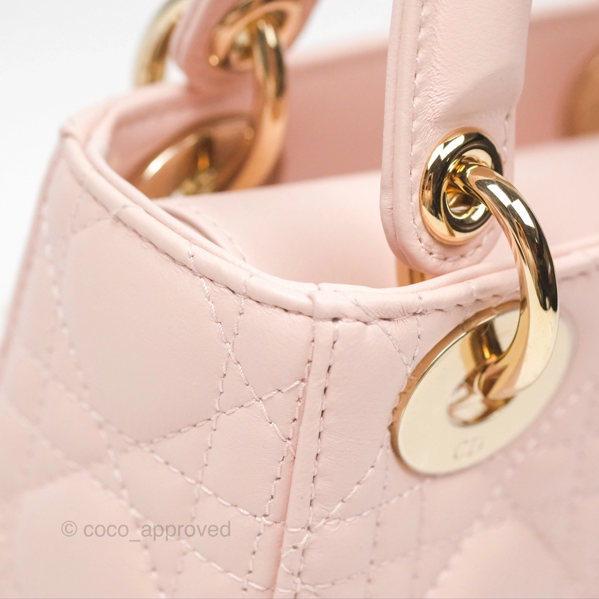 Christian Dior Mini Lady Dior Pink Lambskin Gold Hardware