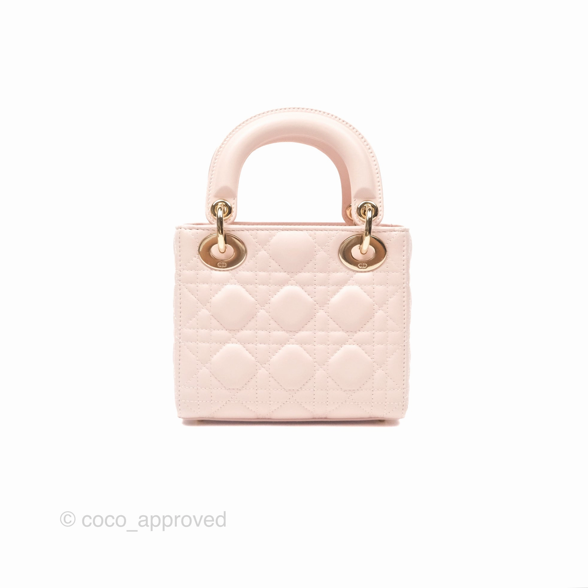 Christian Dior Mini Lady Dior Pink Lambskin Gold Hardware