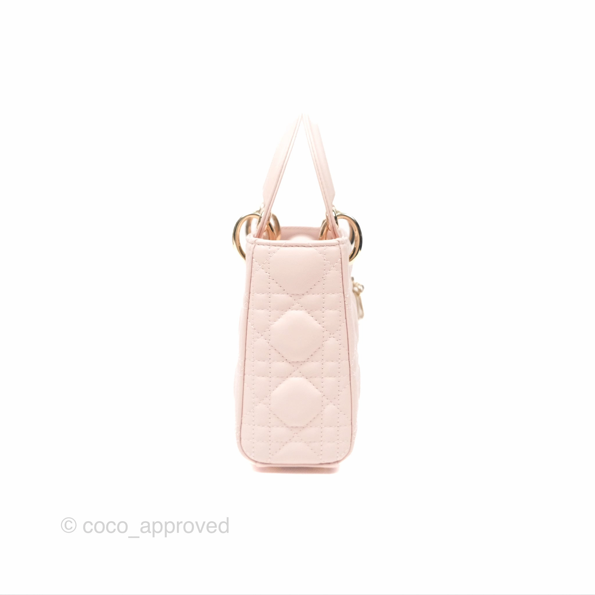 Christian Dior Mini Lady Dior Pink Lambskin Gold Hardware
