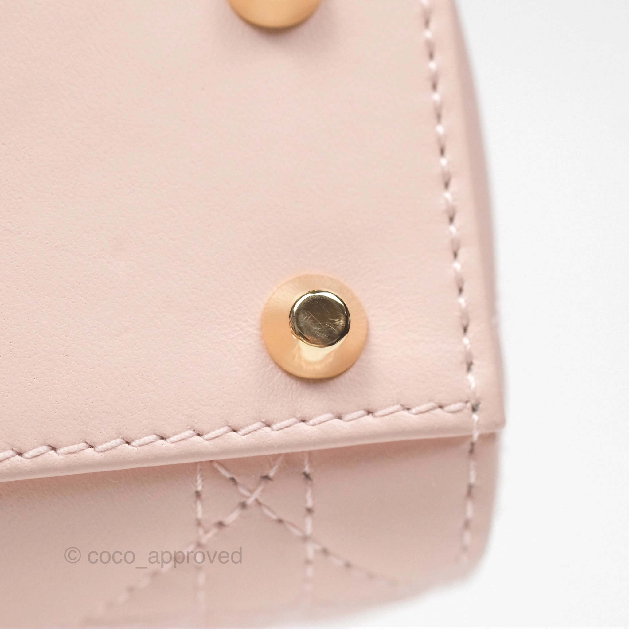 Christian Dior Mini Lady Dior Pink Lambskin Gold Hardware