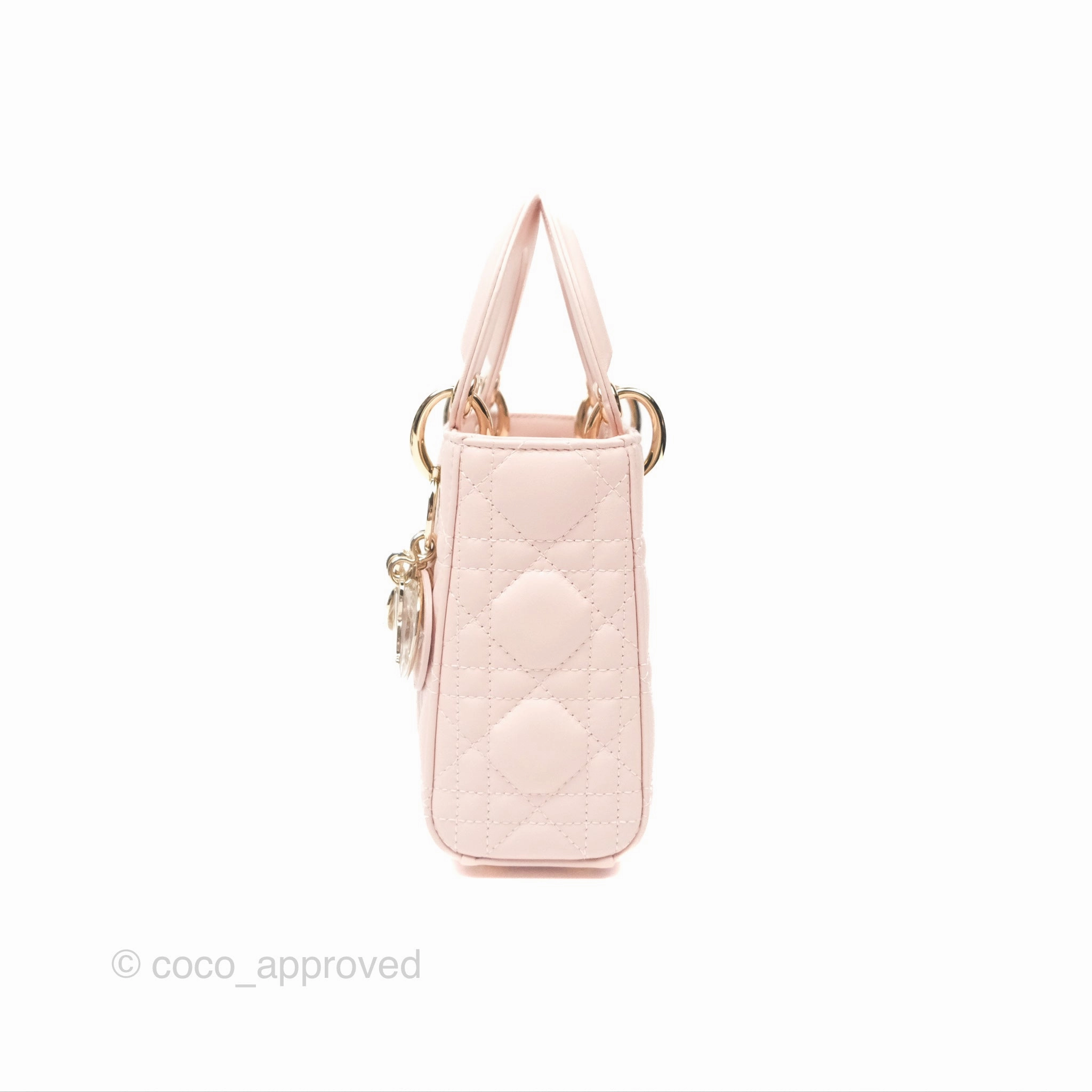 Christian Dior Mini Lady Dior Pink Lambskin Gold Hardware