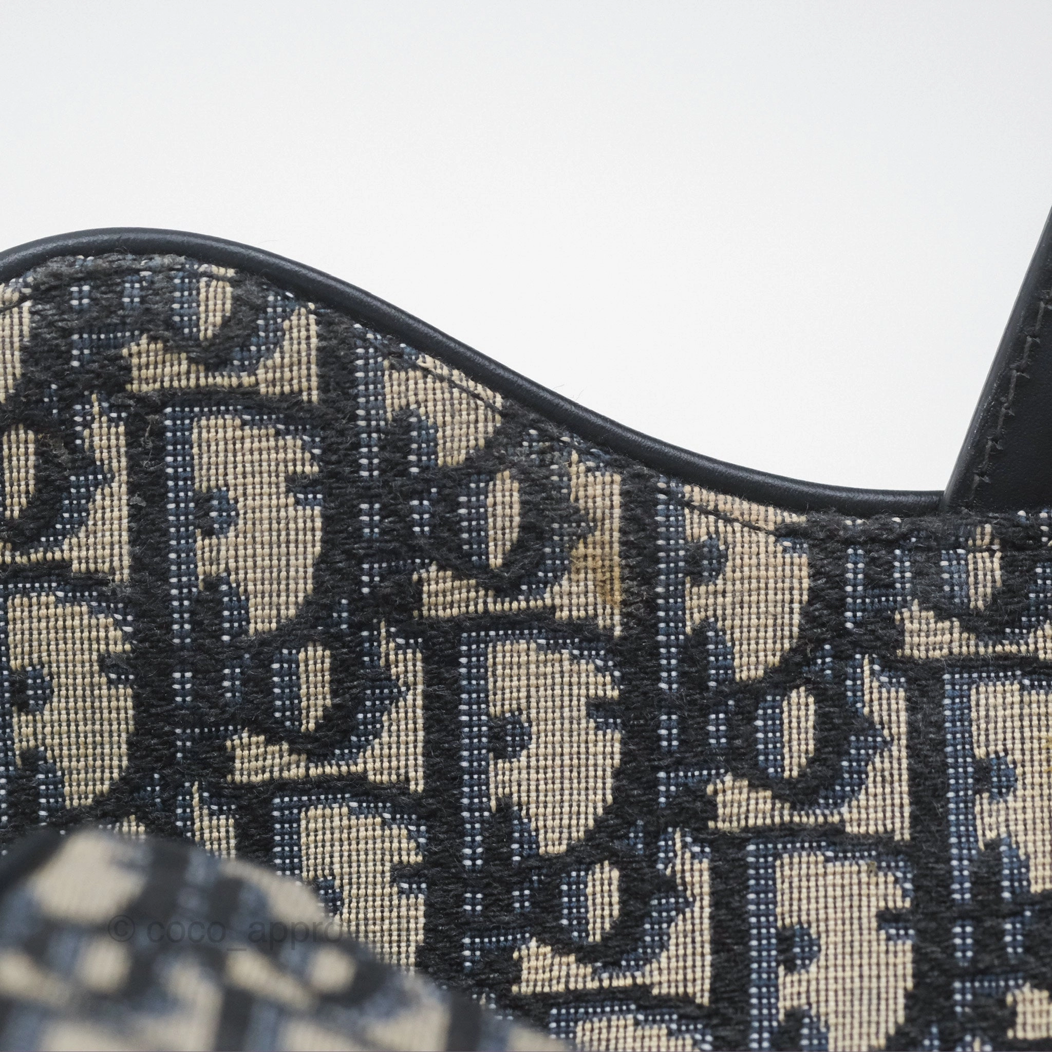 Christian Dior Mini Saddle Bag Blue Oblique Jacquard Gold Hardware
