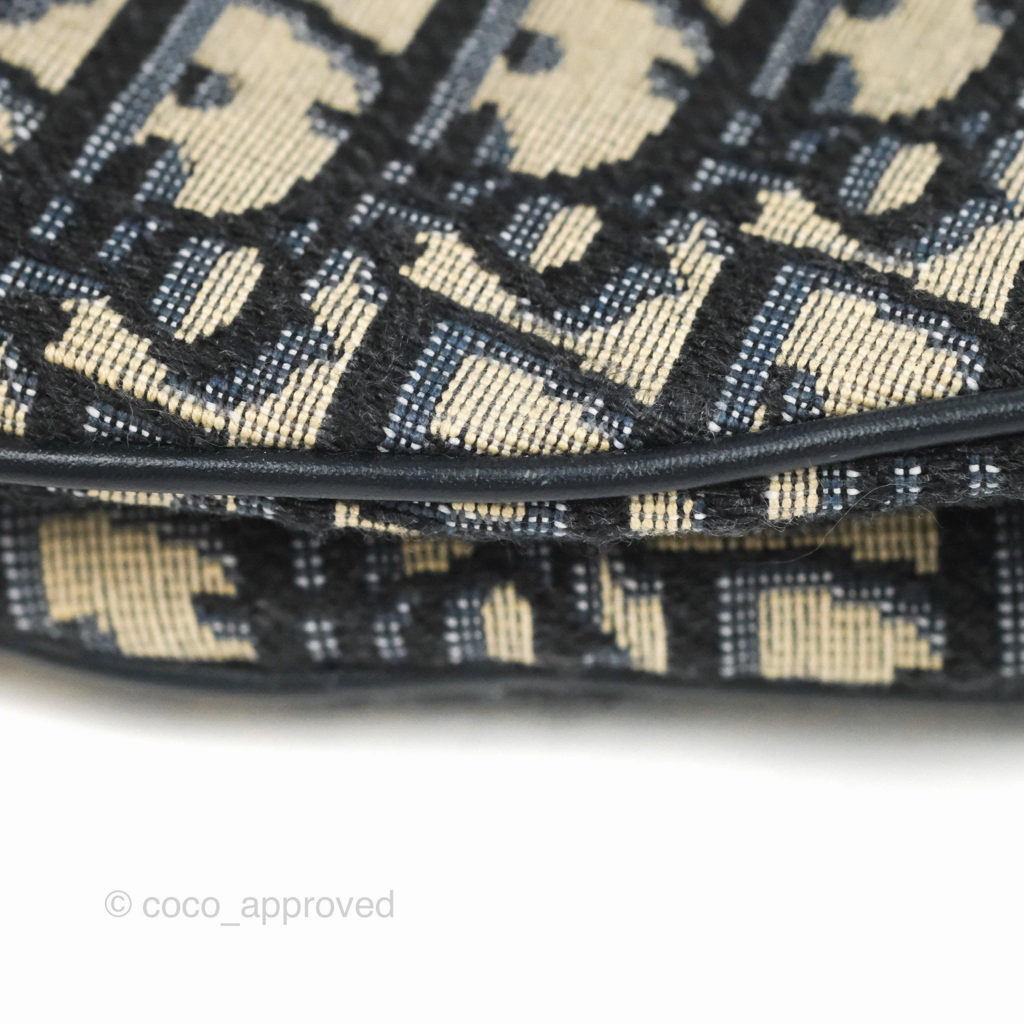 Christian Dior Mini Saddle Bag Blue Oblique Jacquard Gold Hardware
