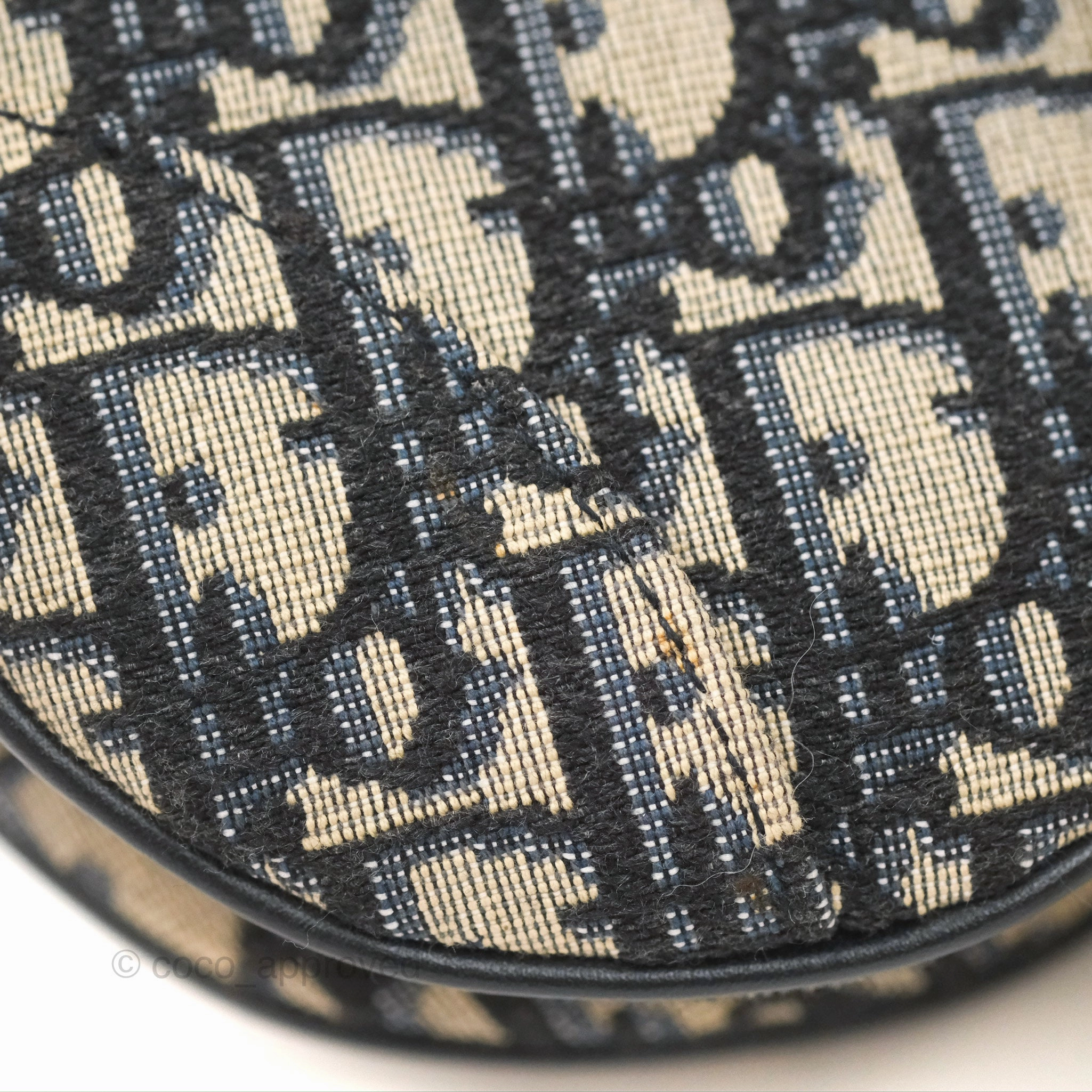 Christian Dior Mini Saddle Bag Blue Oblique Jacquard Gold Hardware