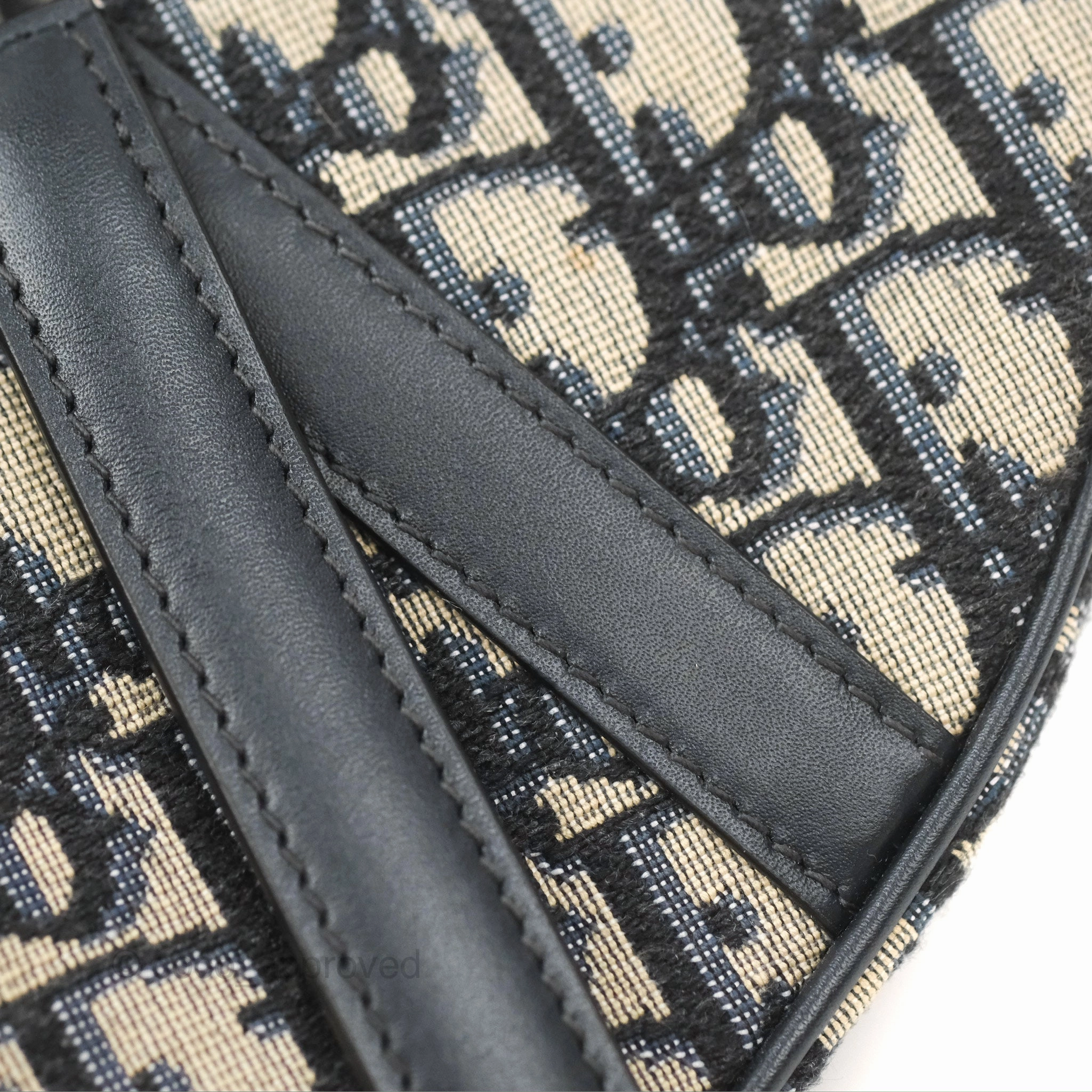 Christian Dior Mini Saddle Bag Blue Oblique Jacquard Gold Hardware