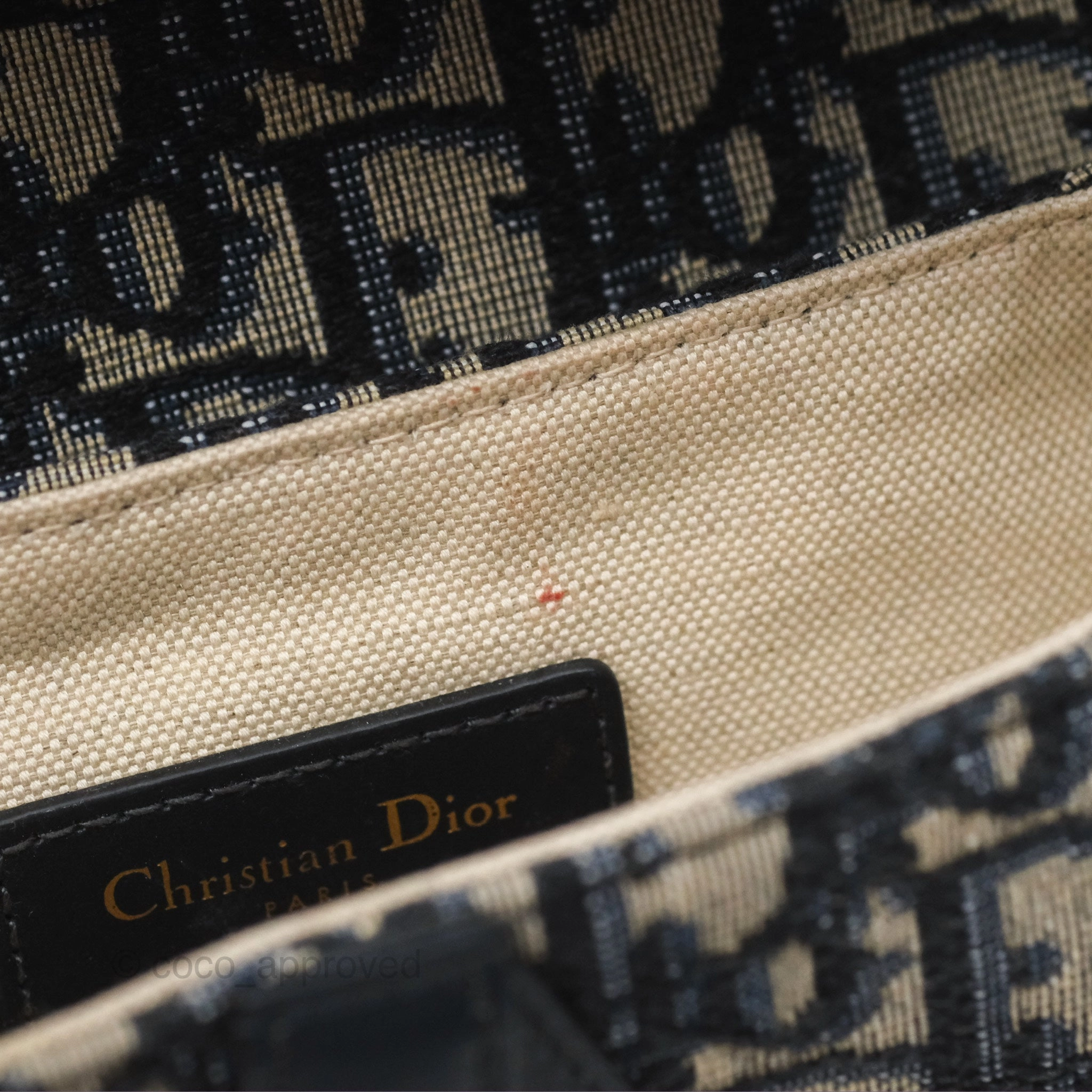 Christian Dior Mini Saddle Bag Blue Oblique Jacquard Gold Hardware