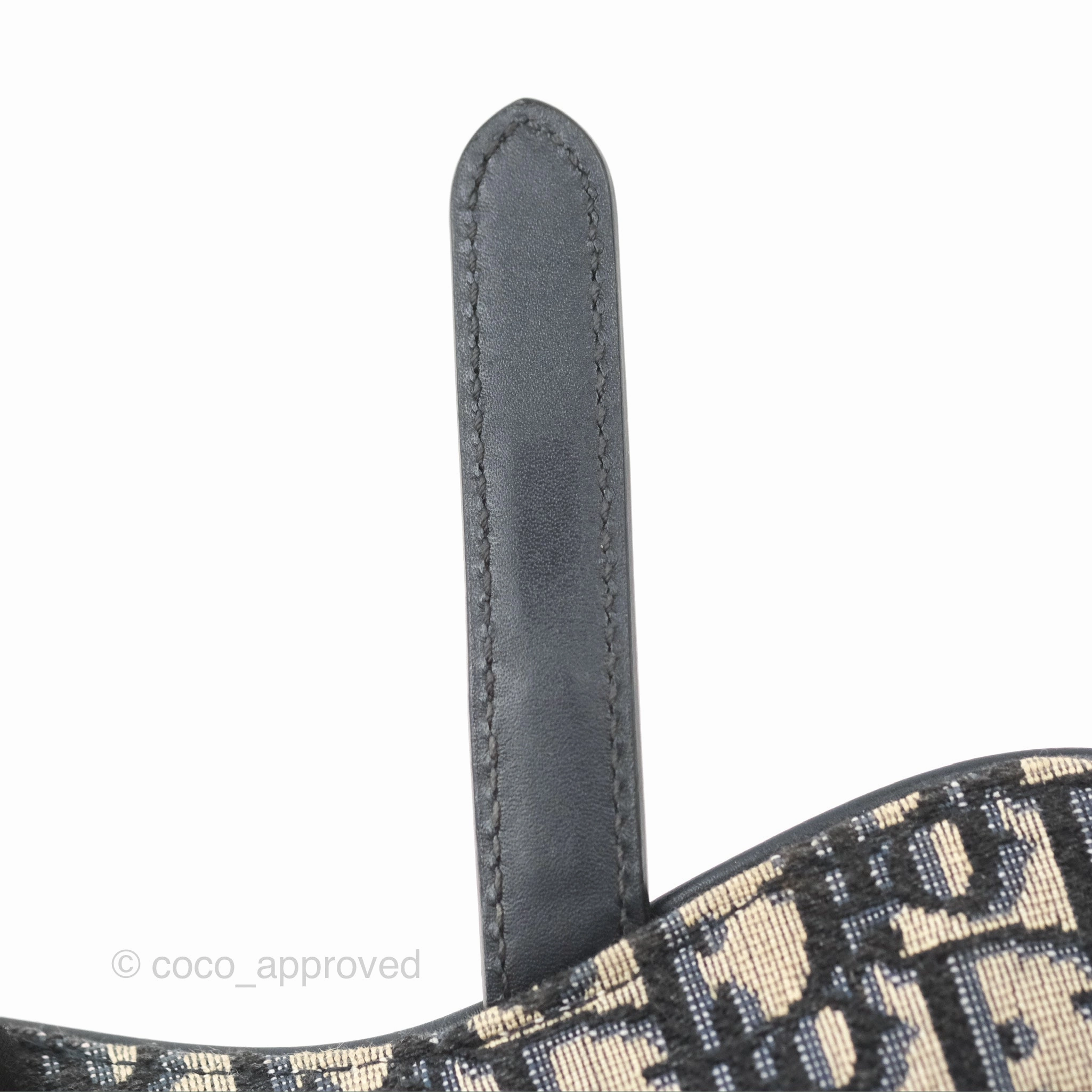 Christian Dior Mini Saddle Bag Blue Oblique Jacquard Gold Hardware