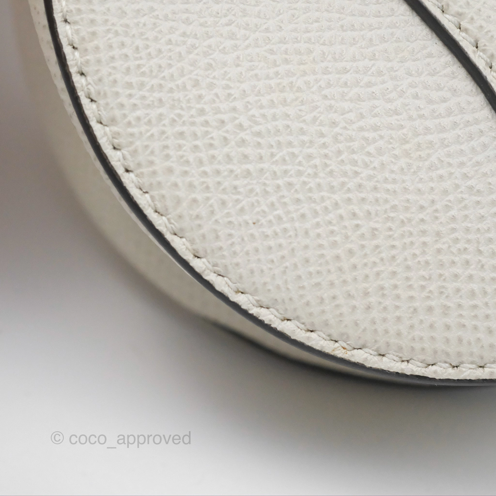 Christian Dior Mini Saddle Bag White Grained Calfskin Gold Hardware