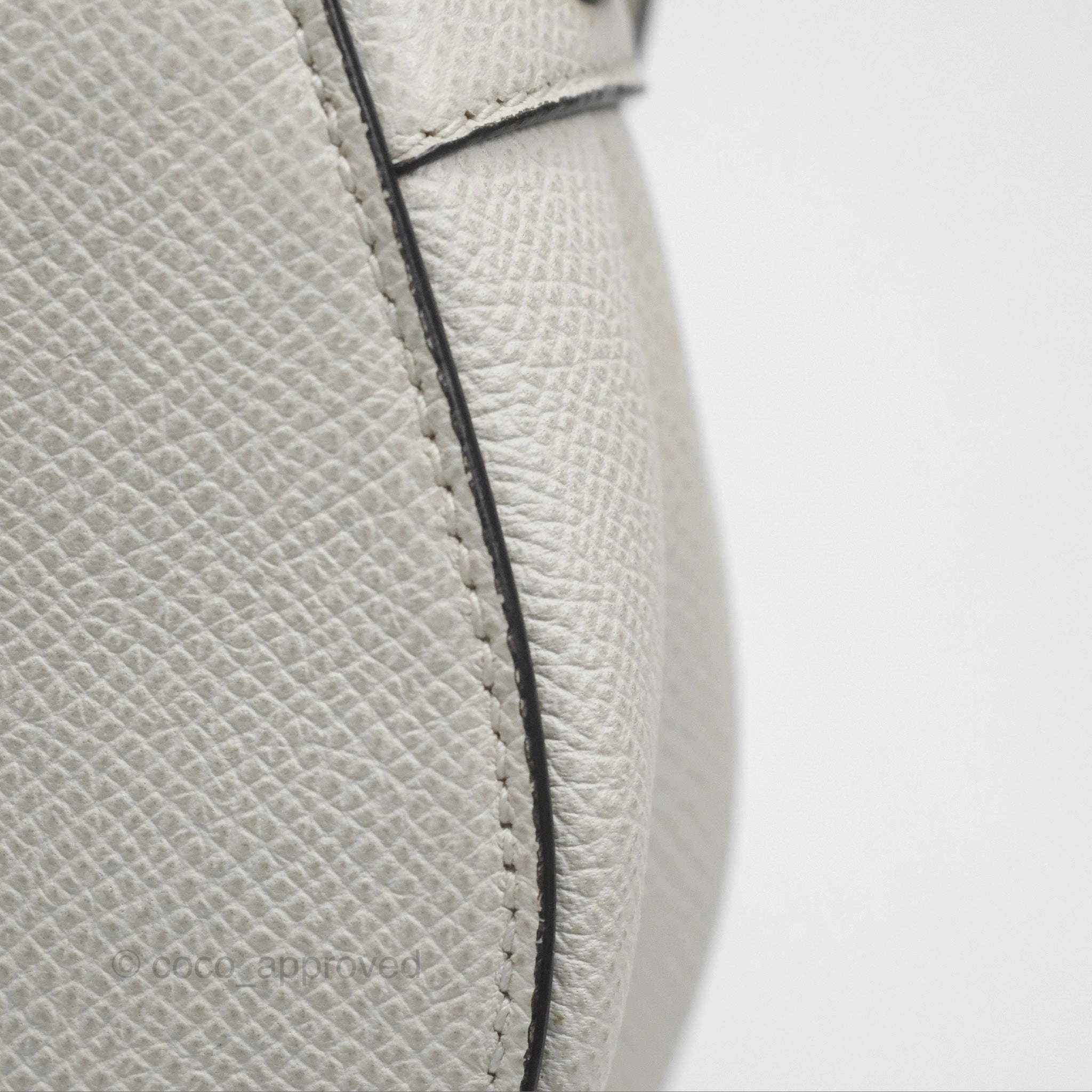 Christian Dior Mini Saddle Bag White Grained Calfskin Gold Hardware