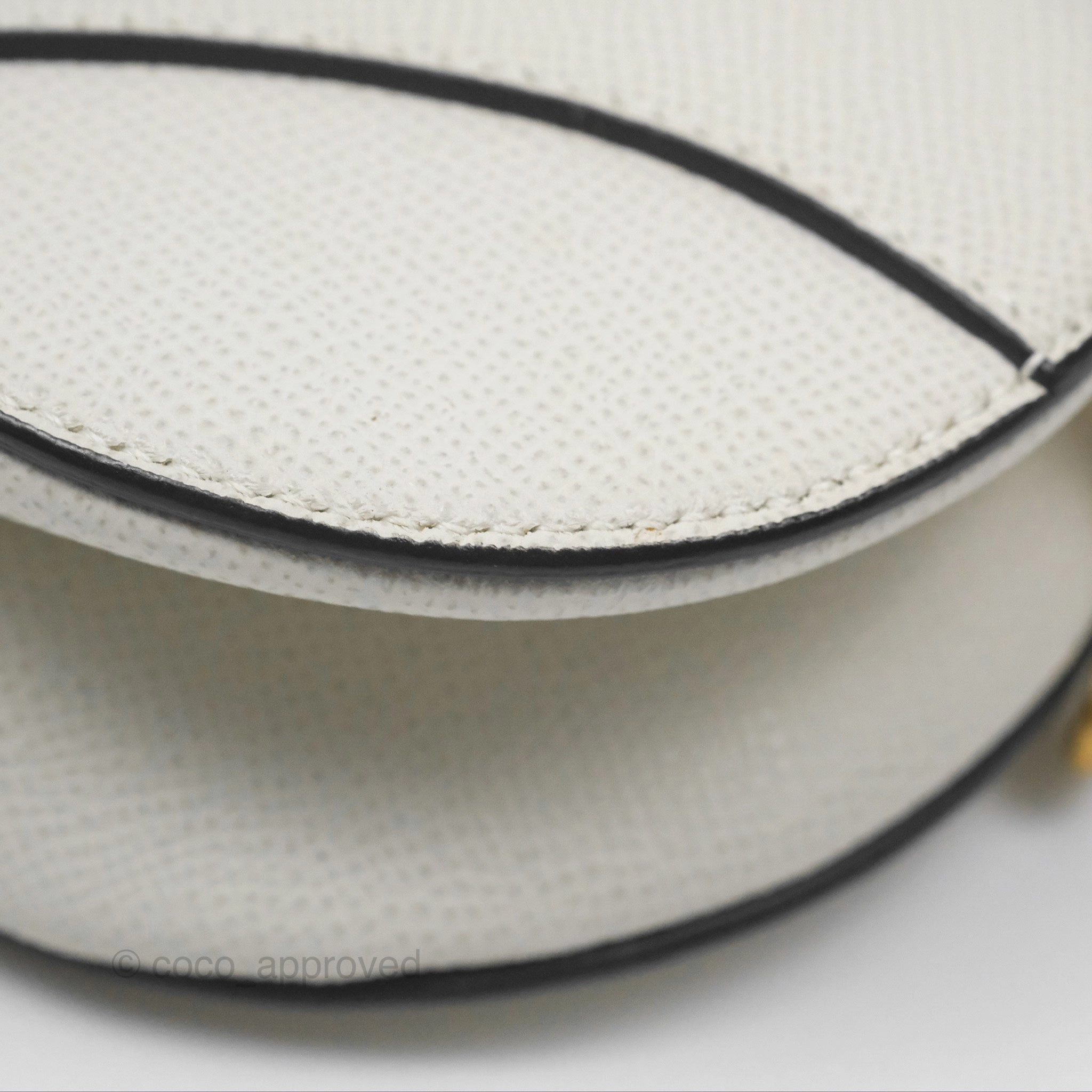 Christian Dior Mini Saddle Bag White Grained Calfskin Gold Hardware