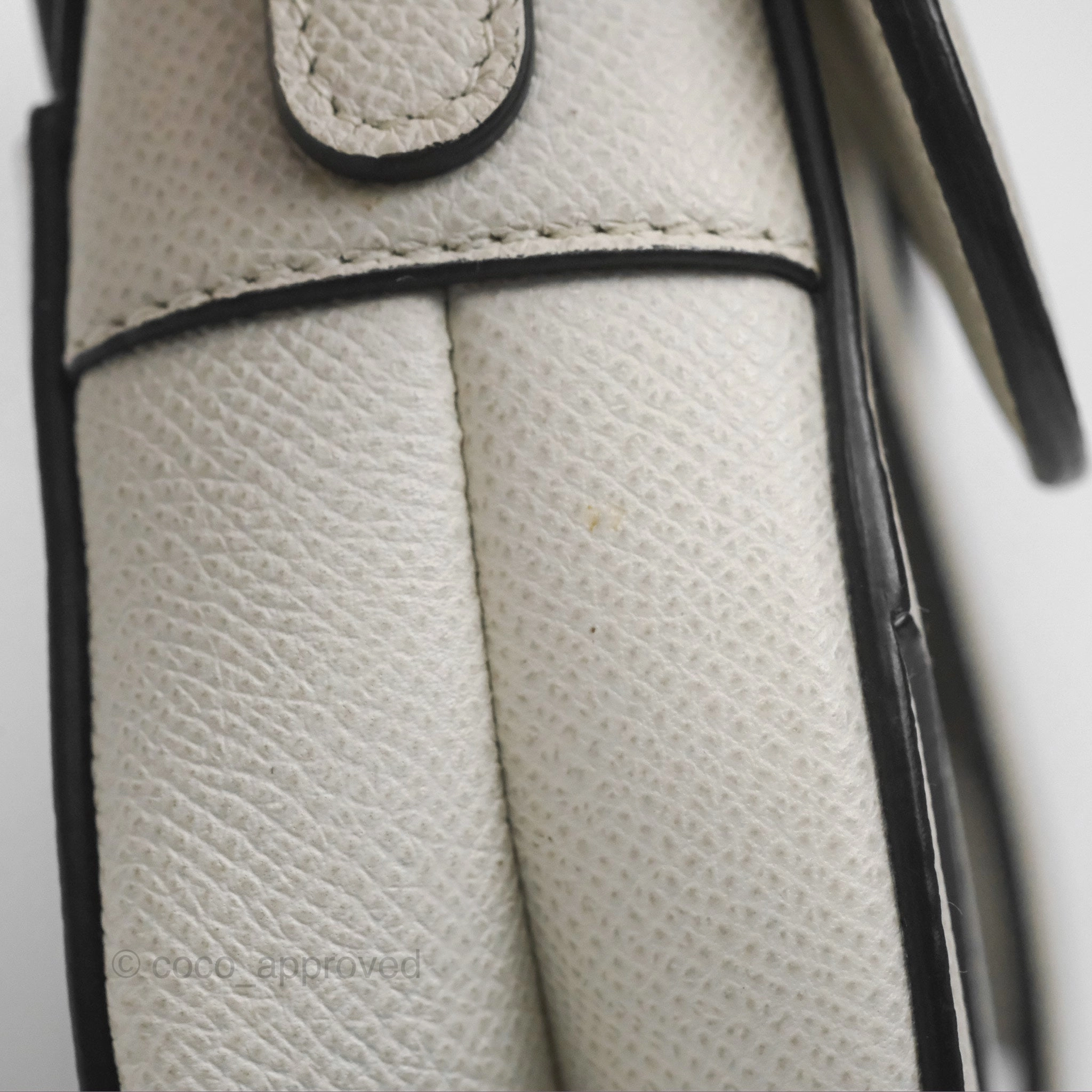 Christian Dior Mini Saddle Bag White Grained Calfskin Gold Hardware