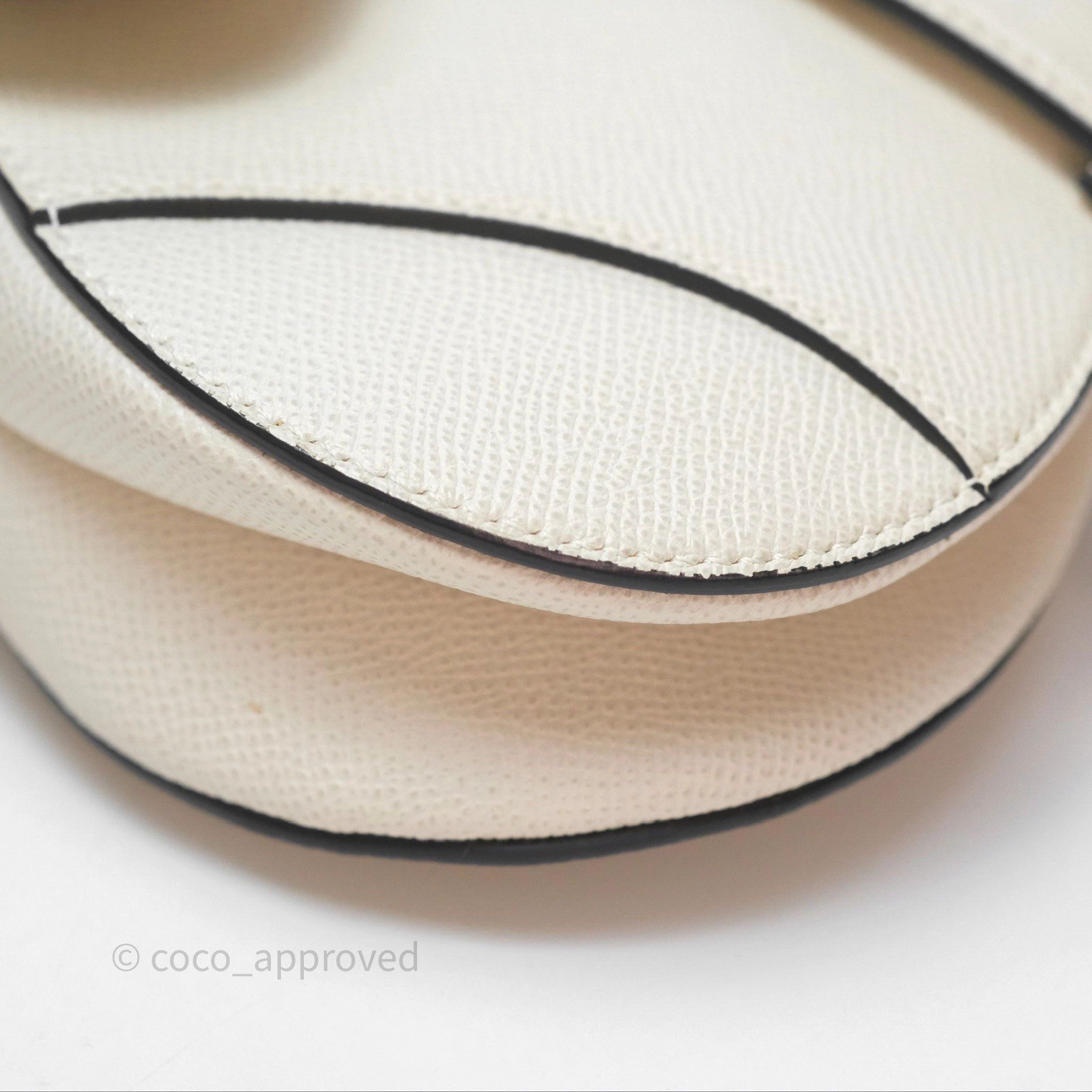 Christian Dior Mini Saddle Bag White Grained Calfskin Gold Hardware