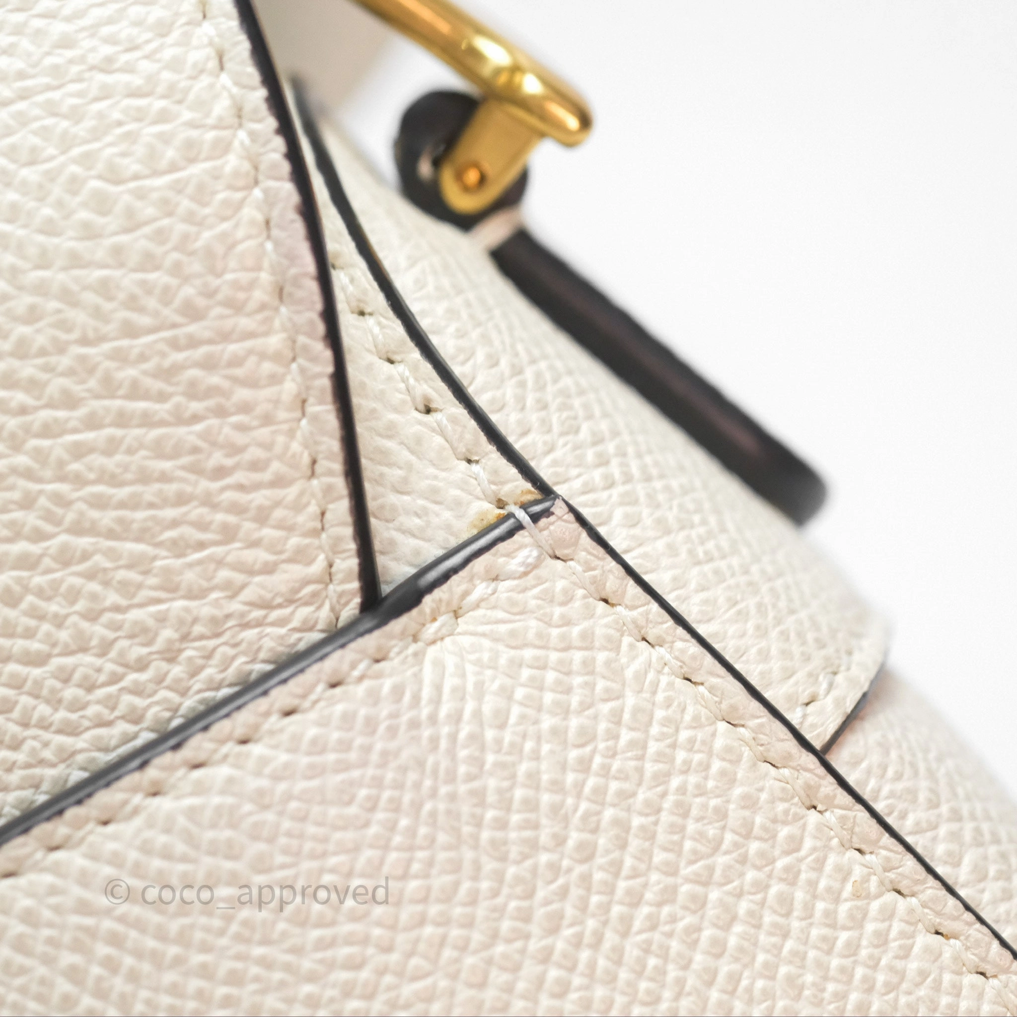 Christian Dior Mini Saddle Bag White Grained Calfskin Gold Hardware