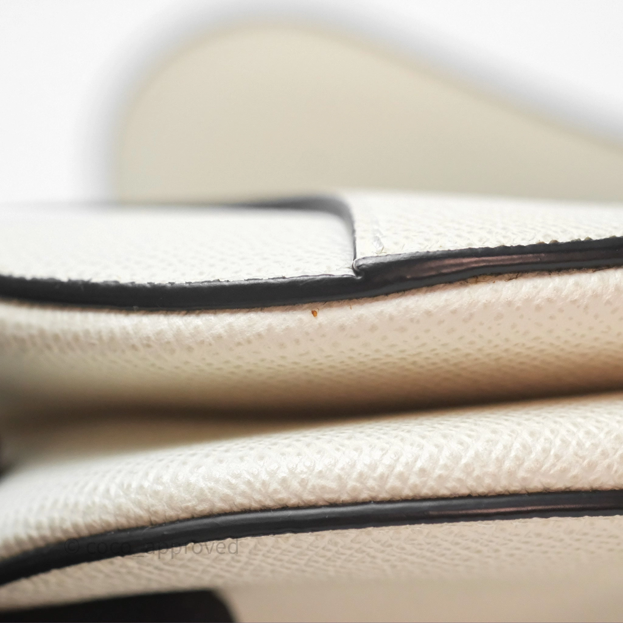 Christian Dior Mini Saddle Bag White Grained Calfskin Gold Hardware